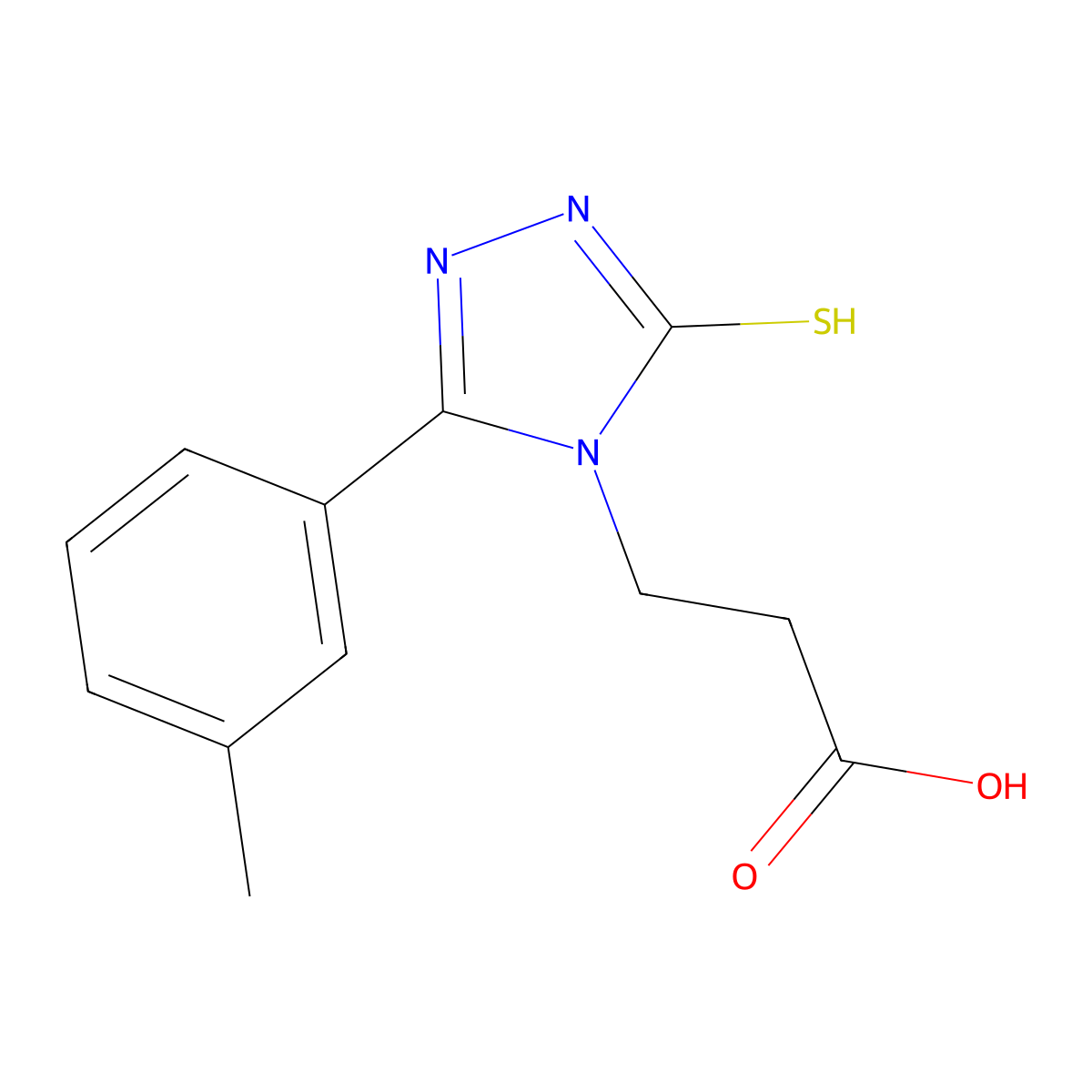 3-[3-(3-methylphenyl)-5-sulfanyl-4H-1,2,4-triazol-4-yl]propanoic acid molecular structure, CAS 847783-62-4