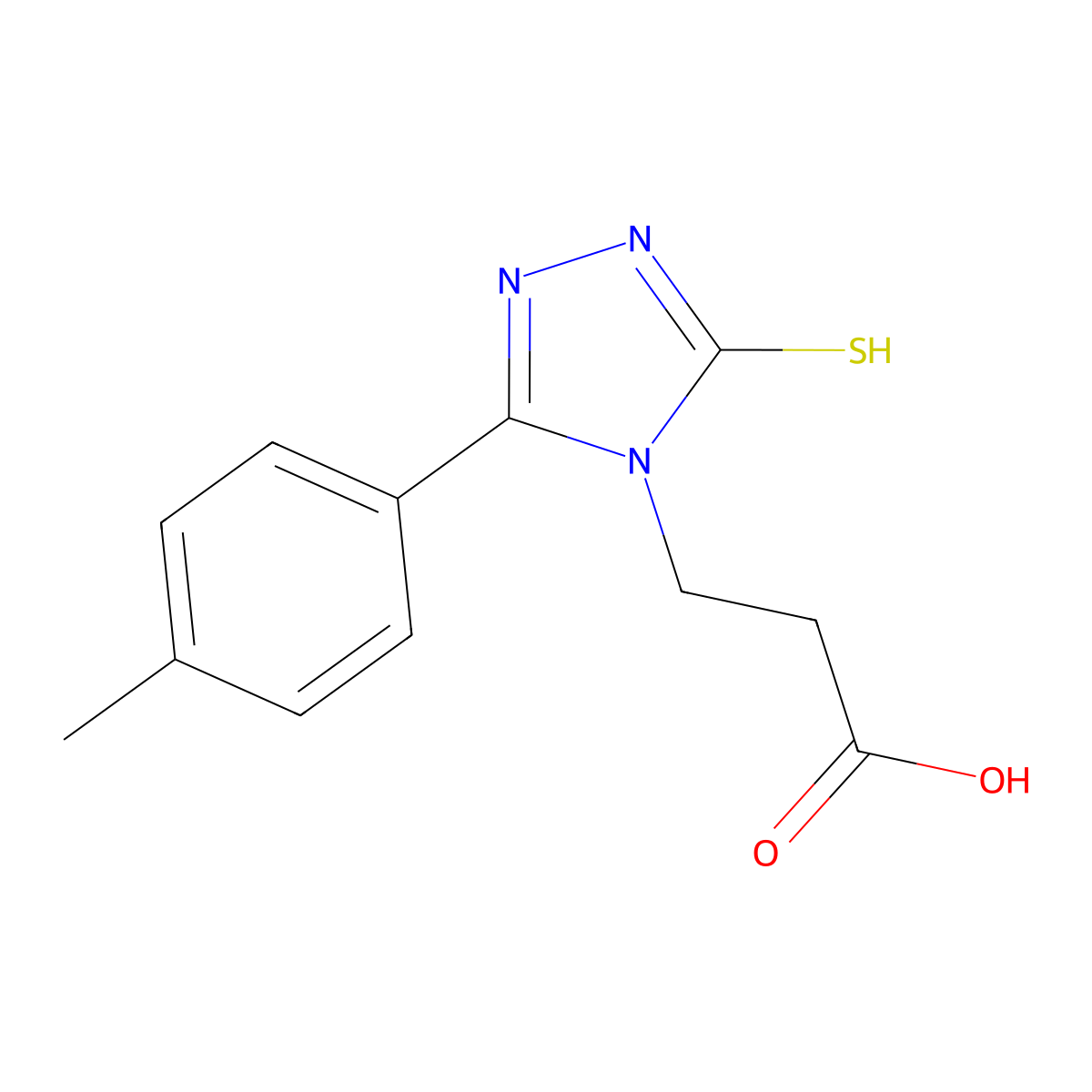 3-[3-(4-methylphenyl)-5-sulfanyl-4H-1,2,4-triazol-4-yl]propanoic acid molecular structure, CAS 847783-63-5