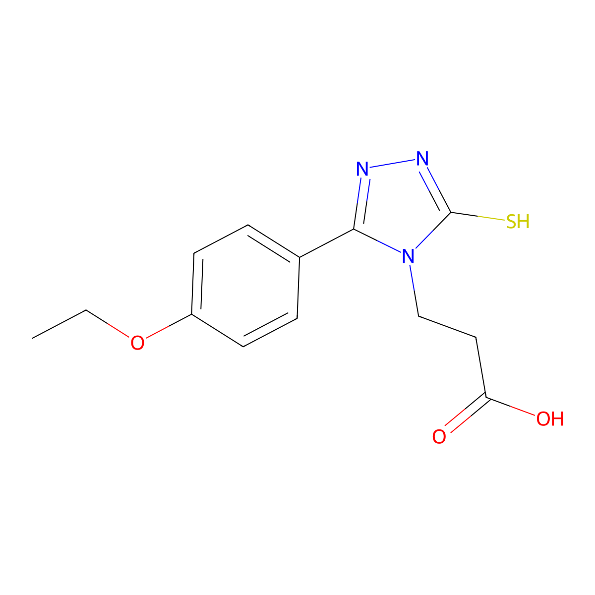 3-[3-(4-ethoxyphenyl)-5-sulfanyl-4H-1,2,4-triazol-4-yl]propanoic acid molecular structure, CAS 847783-64-6