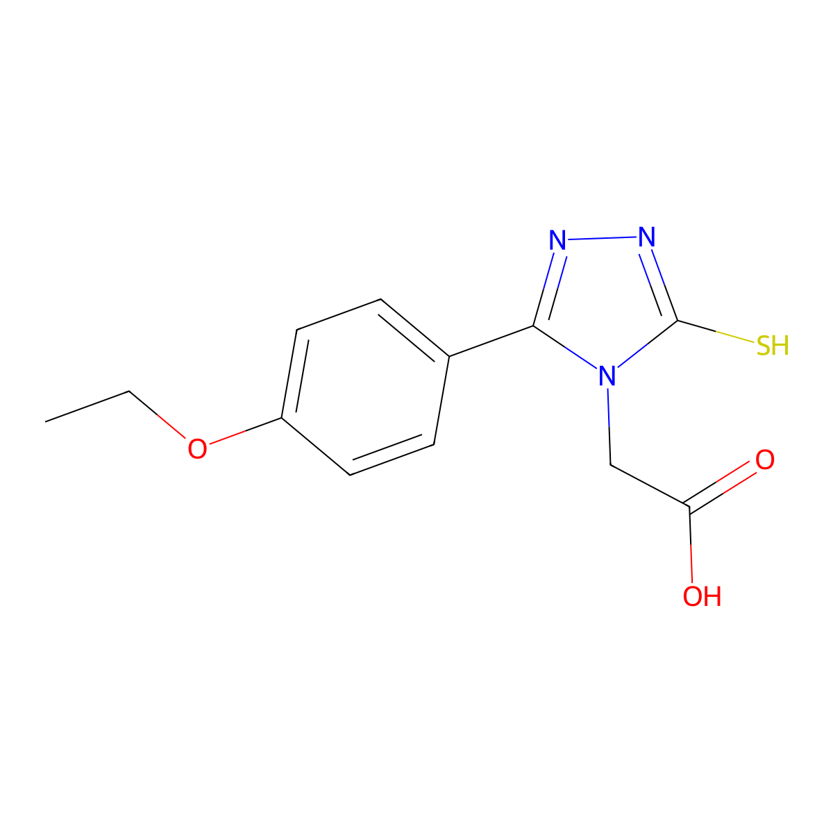 2-[3-(4-ethoxyphenyl)-5-sulfanyl-4H-1,2,4-triazol-4-yl]acetic acid molecular structure, CAS 847783-65-7