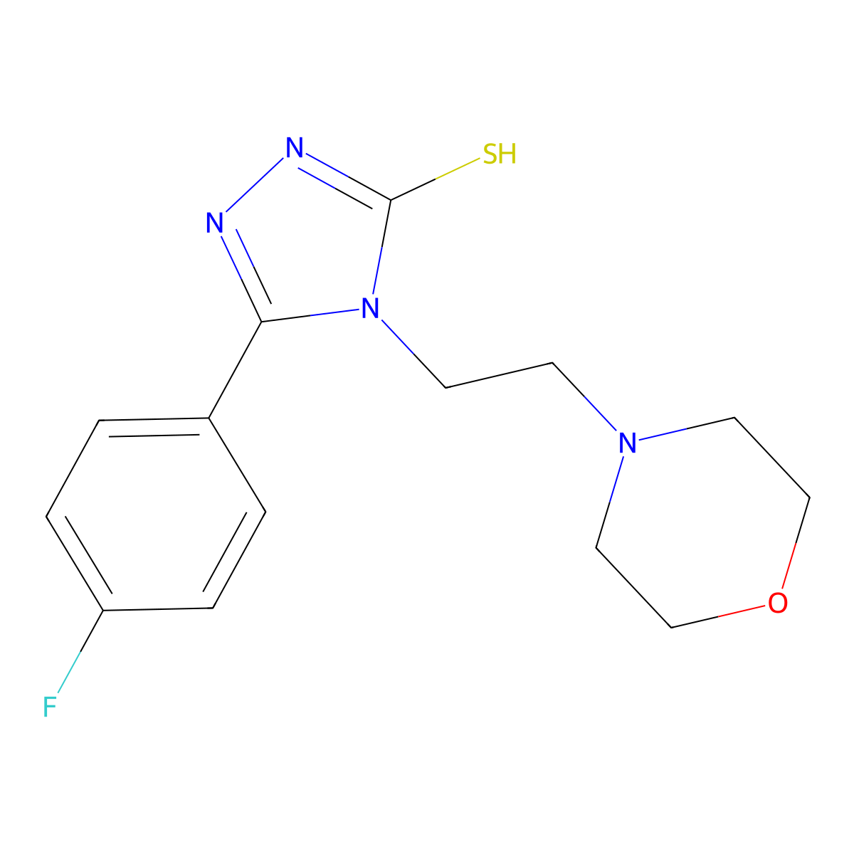 5-(4-fluorophenyl)-4-[2-(morpholin-4-yl)ethyl]-4H-1,2,4-triazole-3-thiol molecular structure, CAS 847783-68-0