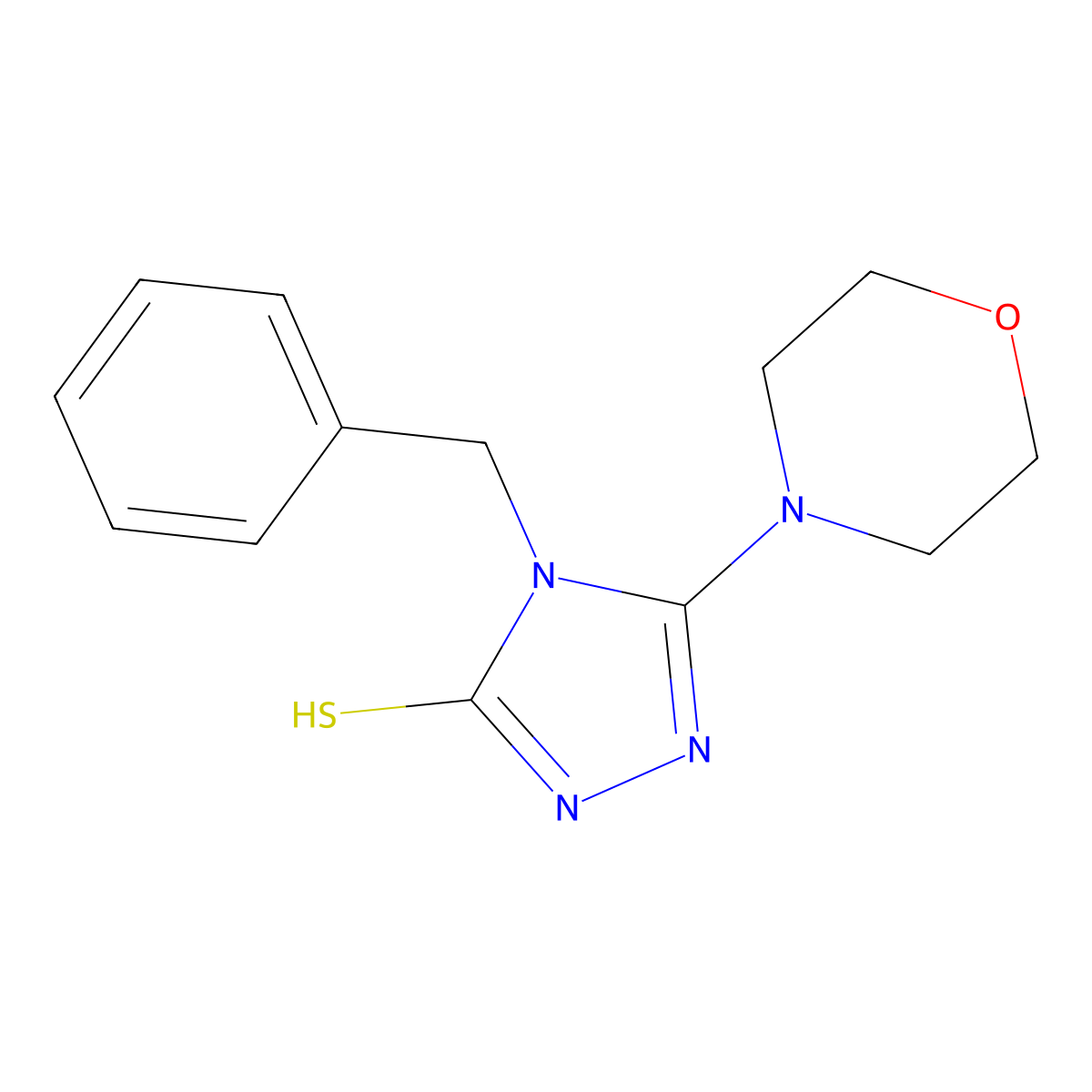 4-benzyl-5-(morpholin-4-yl)-4H-1,2,4-triazole-3-thiol molecular structure, CAS 847783-72-6