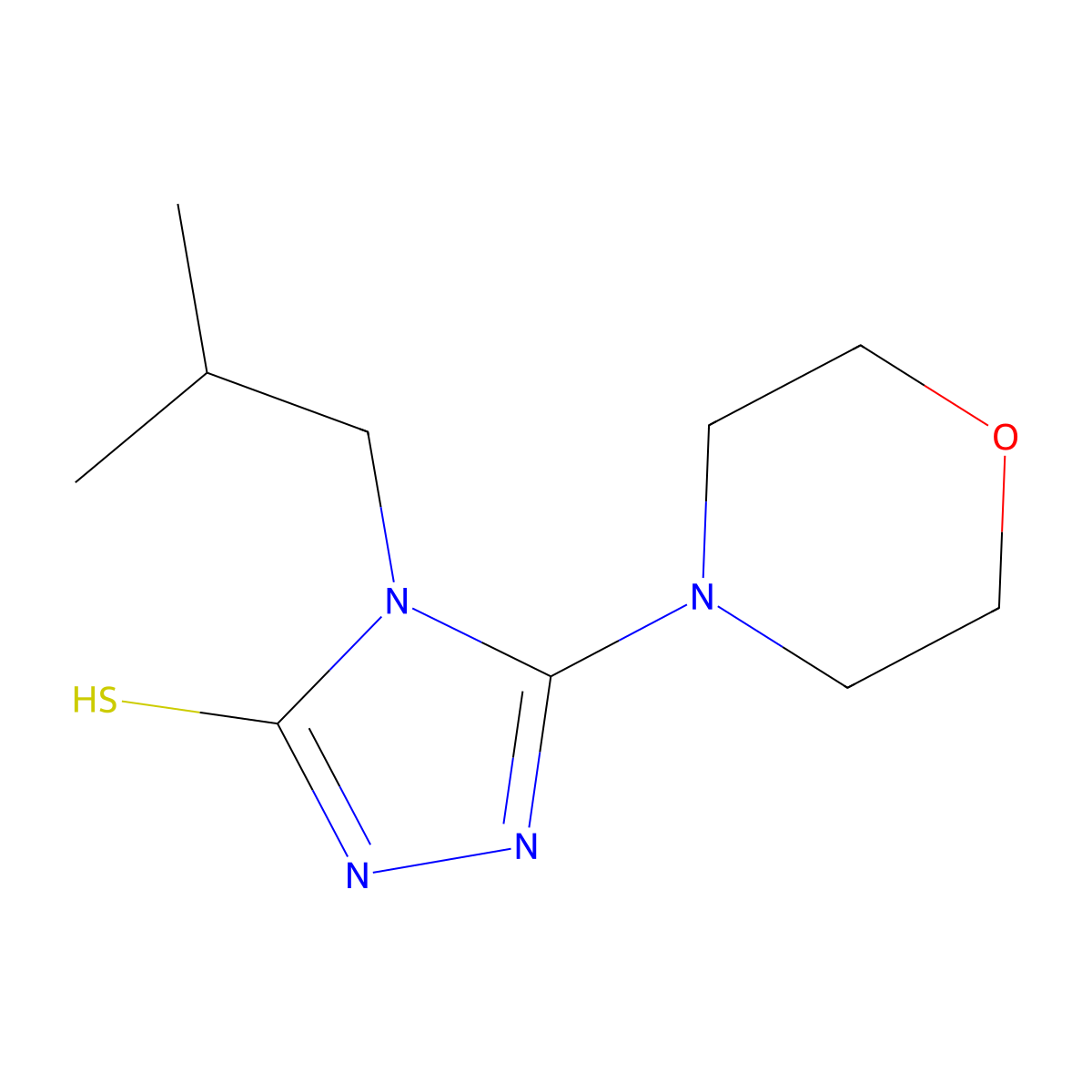 4-isobutyl-5-morpholin-4-yl-4H-1,2,4-triazole-3-thiol molecular structure, CAS 847783-73-7