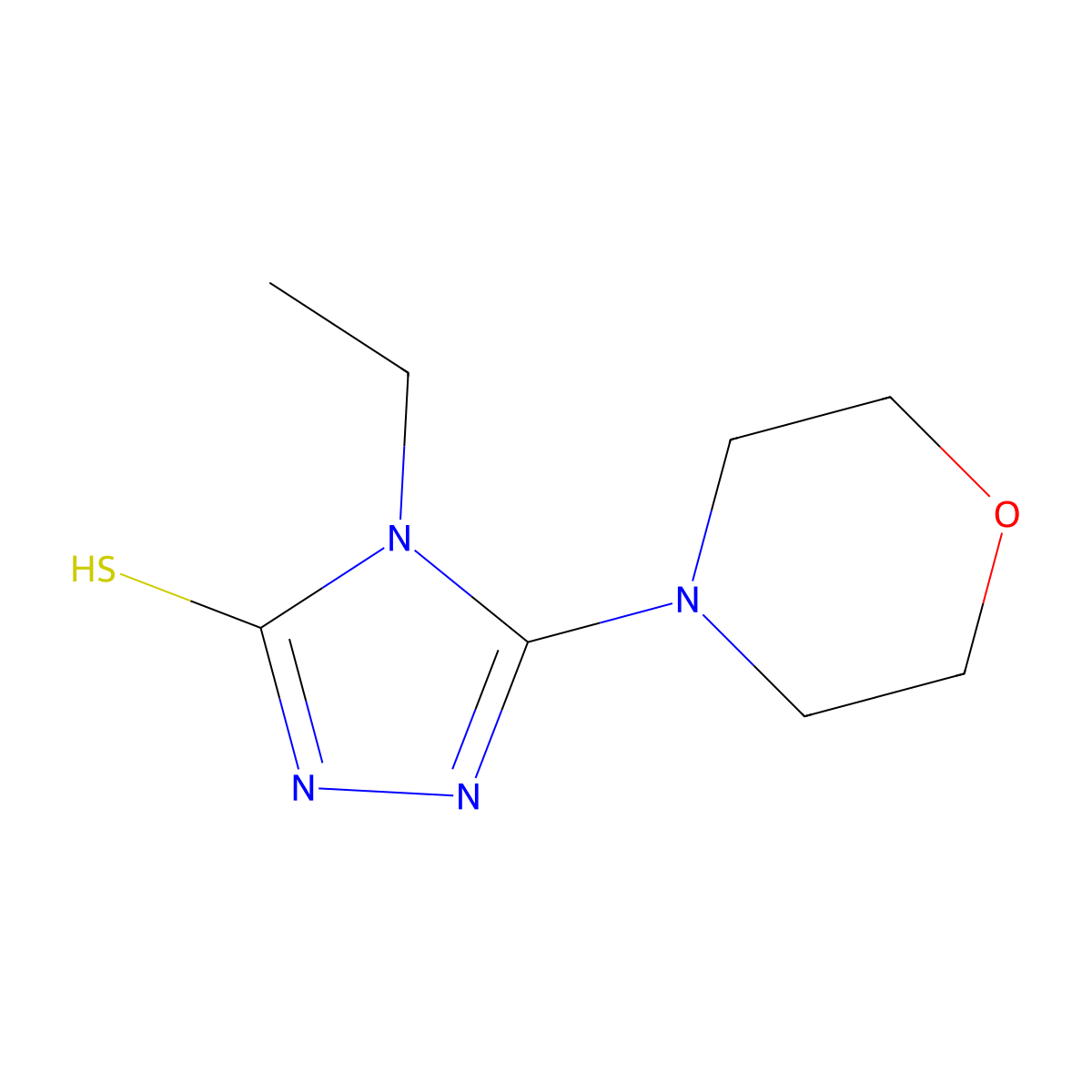 4-ethyl-5-morpholin-4-yl-4H-1,2,4-triazole-3-thiol molecular structure, CAS 847783-74-8