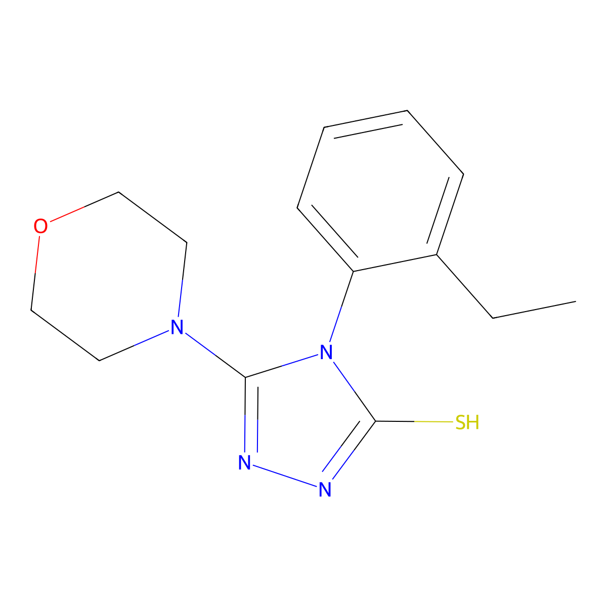 4-(2-ethylphenyl)-5-(morpholin-4-yl)-4H-1,2,4-triazole-3-thiol molecular structure, CAS 847783-75-9