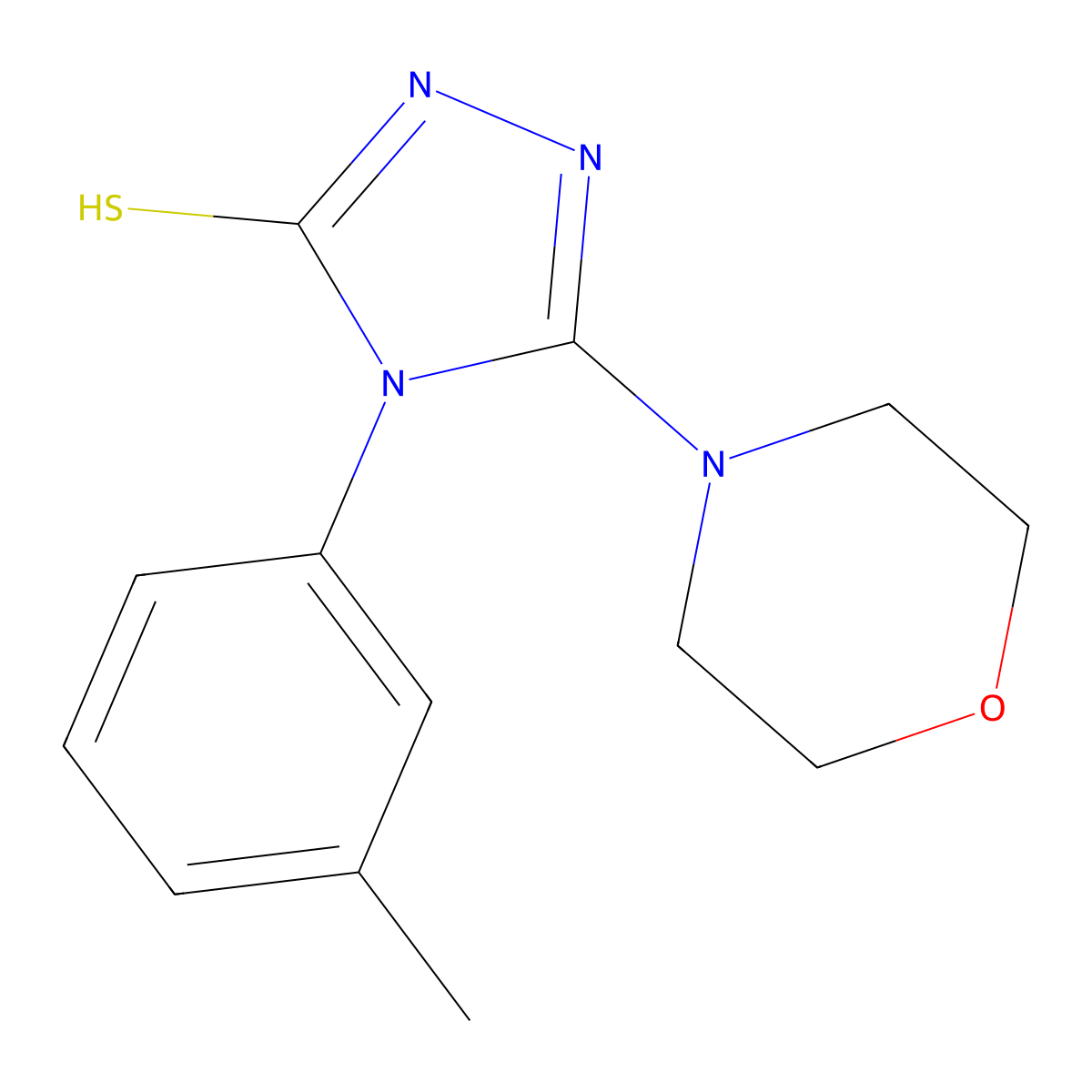 4-(3-methylphenyl)-5-(morpholin-4-yl)-4H-1,2,4-triazole-3-thiol molecular structure, CAS 847783-76-0