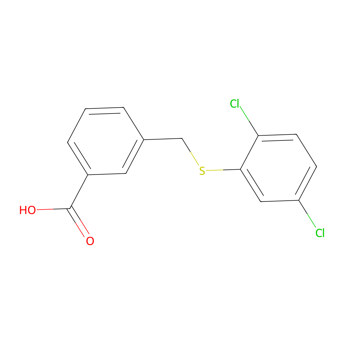 3-{[(2,5-Dichlorophenyl)sulfanyl]methyl}benzoic acid molecular structure, CAS 847783-87-3
