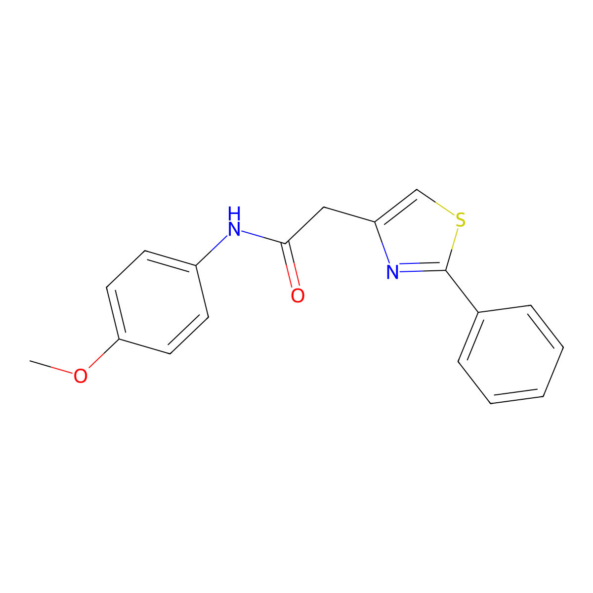 N-(4-methoxyphenyl)-2-(2-phenyl-1,3-thiazol-4-yl)acetamide molecular structure, CAS 847785-87-9