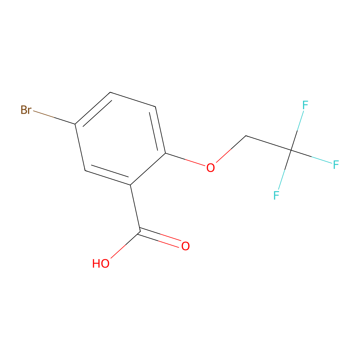5-bromo-2-(2,2,2-trifluoroethoxy)benzoic Acid molecular structure, CAS 847786-18-9