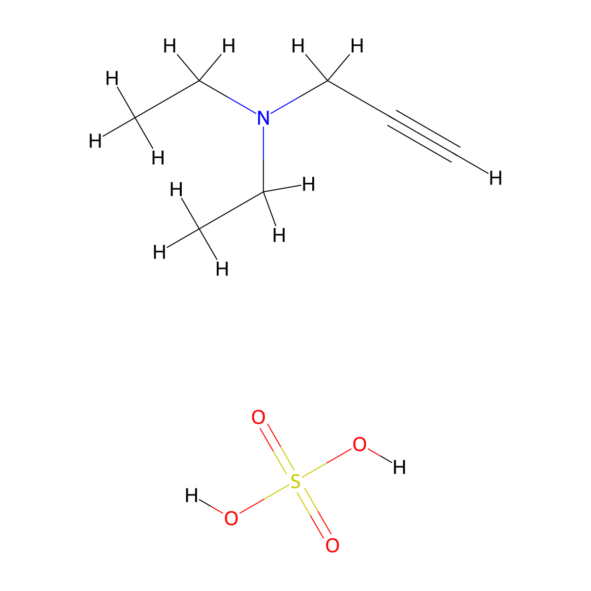 2-Propyn-1-amine, N,N-diethyl-, sulfate (1:?) molecular structure, CAS 84779-61-3