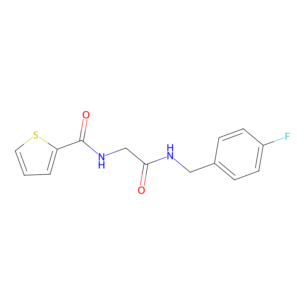 N-[2-[(4-fluorophenyl)methylamino]-2-oxoethyl]thiophene-2-carboxamide molecular structure, CAS 847791-57-5