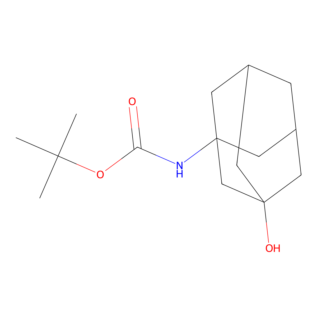 tert-Butyl (3-hydroxy-1-adamantyl)carbamate molecular structure, CAS 847795-89-5
