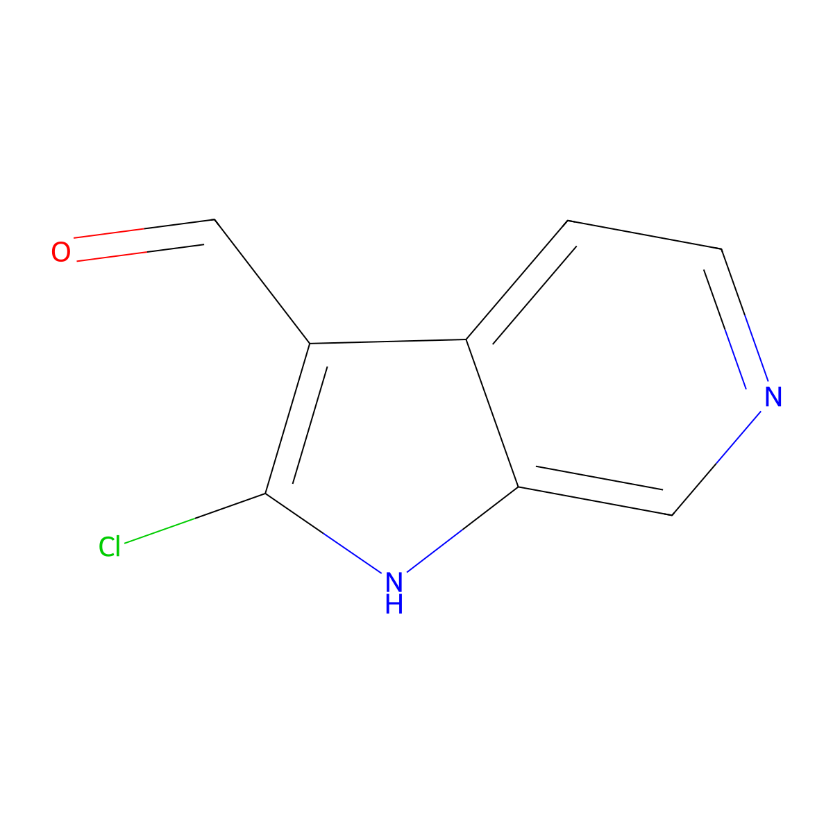 2-chloro-1H-pyrrolo[2,3-c]pyridine-3-carbaldehyde molecular structure, CAS 847801-92-7