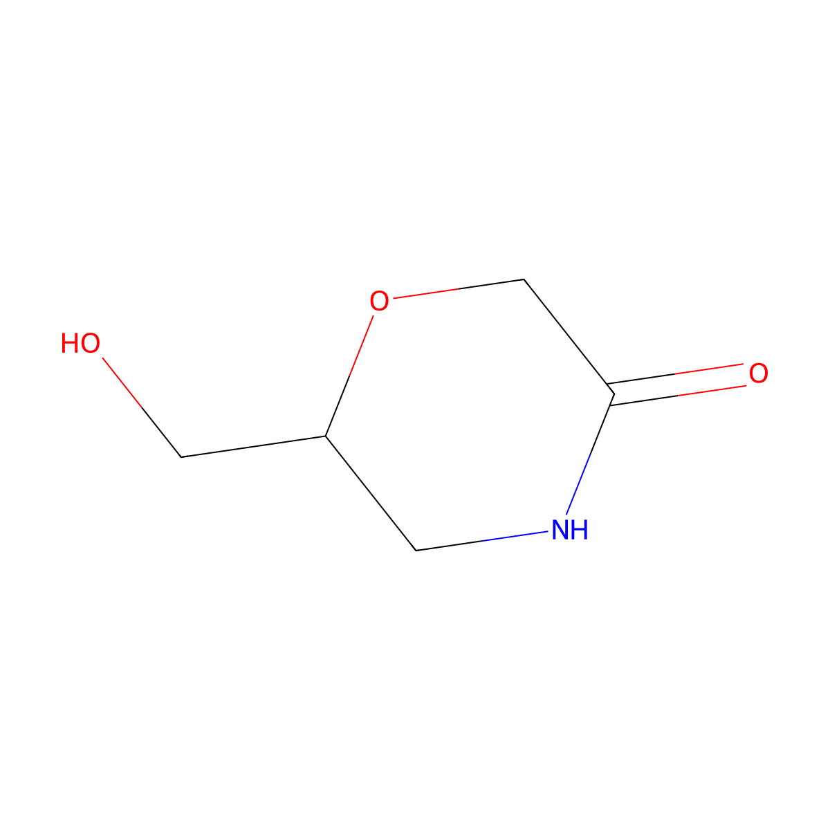 (S)-6-(Hydroxymethyl)morpholin-3-one molecular structure, CAS 847805-30-5