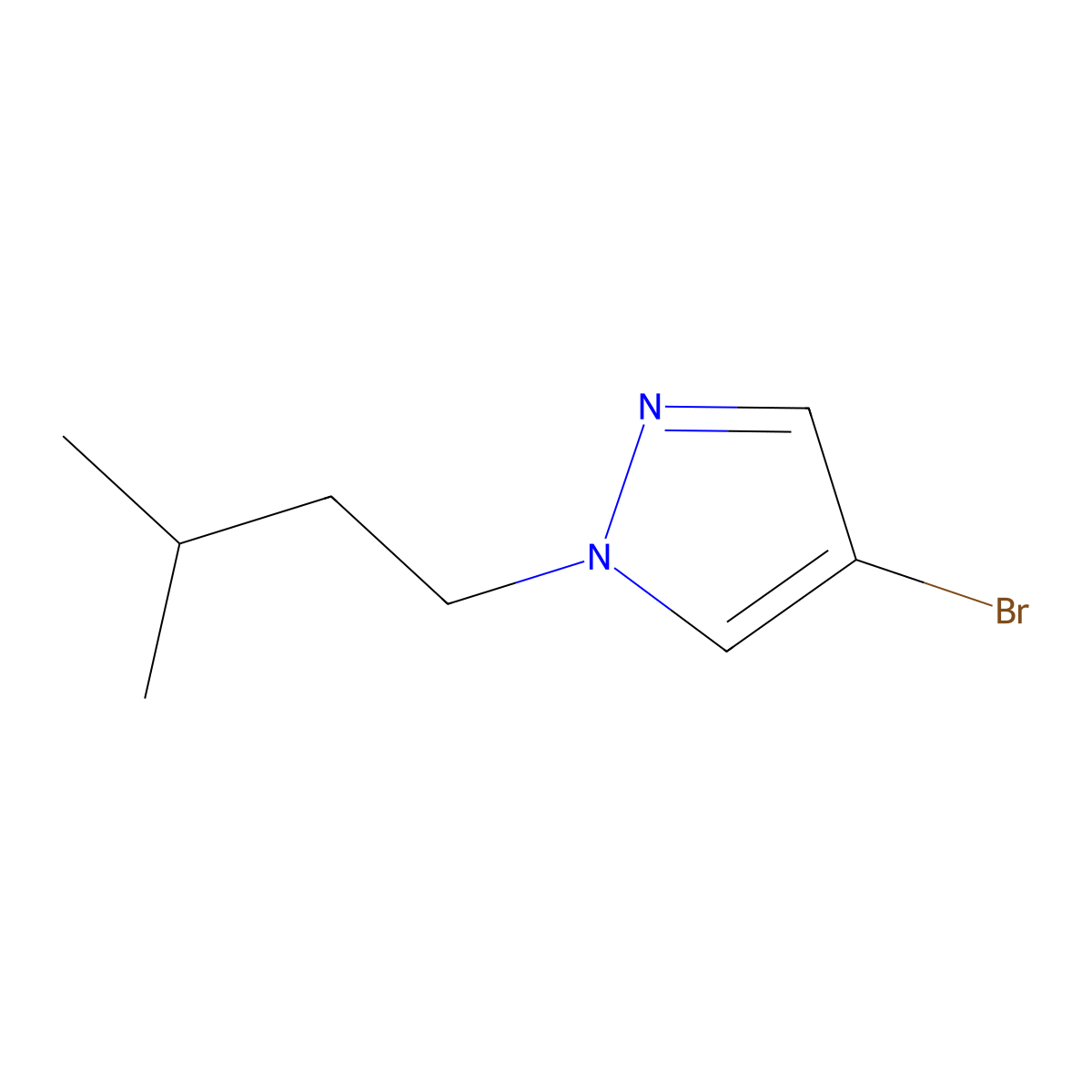 4-Bromo-1-(3-methylbutyl)-1H-pyrazole molecular structure, CAS 847818-48-8
