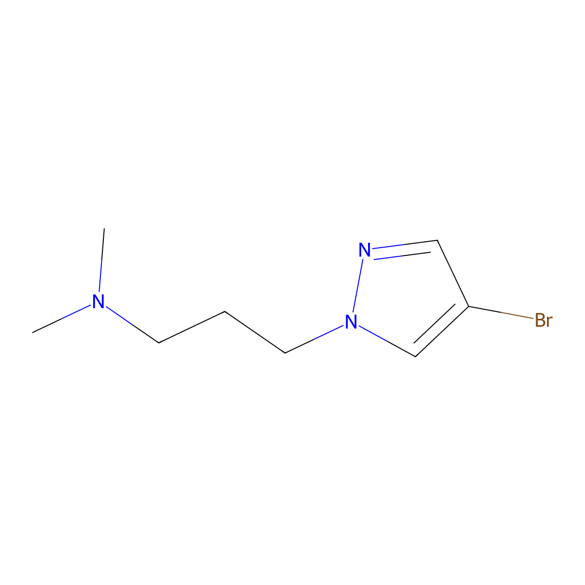 3-(4-Bromo-1H-pyrazol-1-yl)-N,N-dimethylpropan-1-amine molecular structure, CAS 847818-53-5