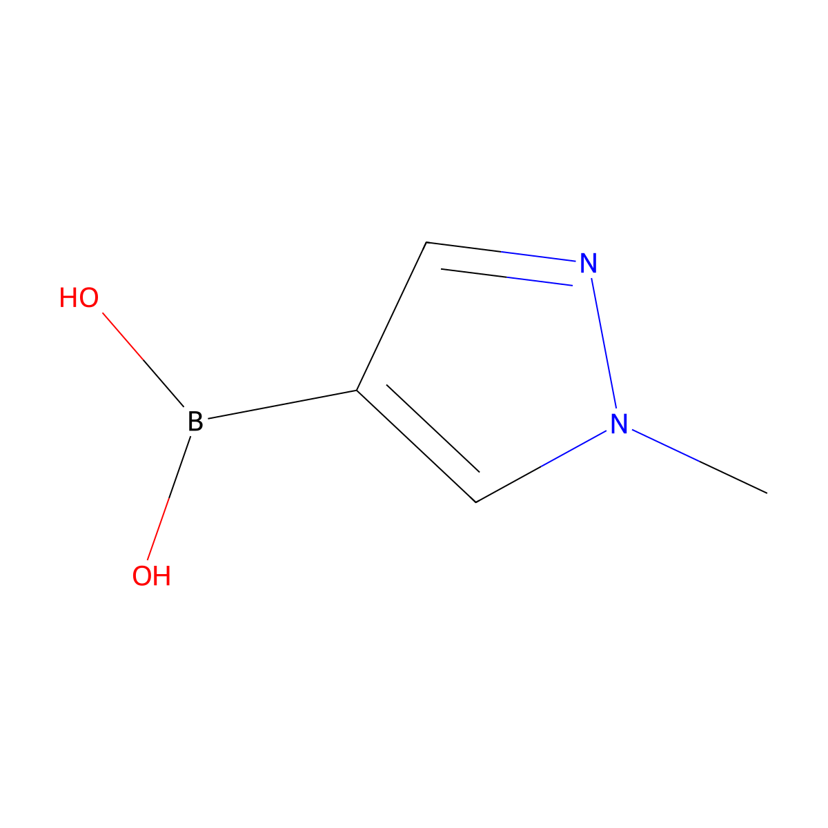 1-Methyl-1H-pyrazole-4-boronic acid molecular structure, CAS 847818-55-7