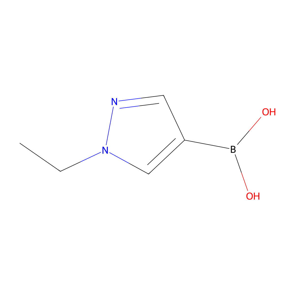 1-Ethylpyrazole-4-boronic acid molecular structure, CAS 847818-56-8