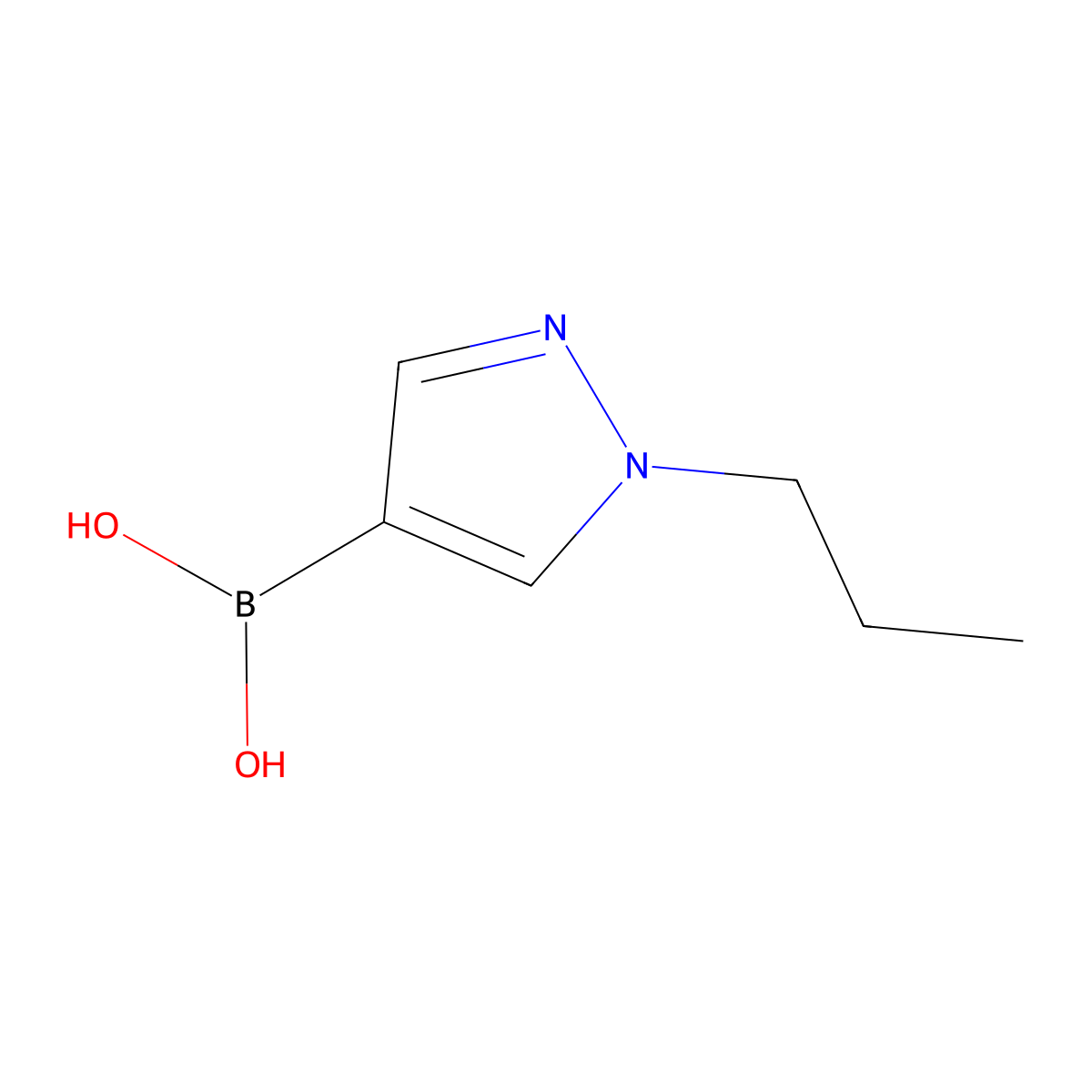 (1-Propyl-1H-pyrazol-4-yl)boronic acid molecular structure, CAS 847818-57-9