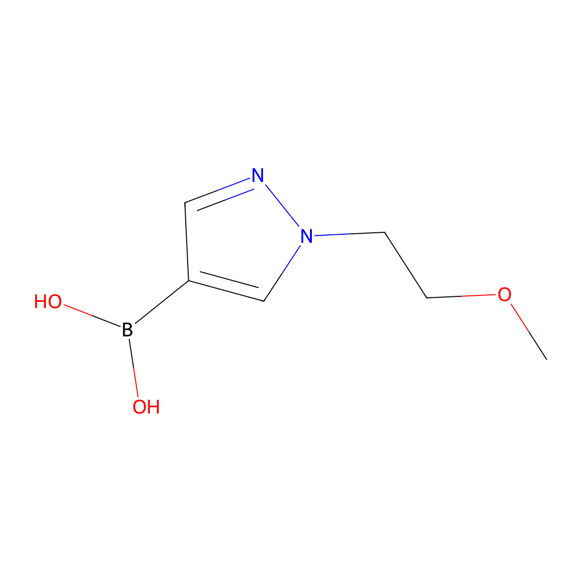 (1-(2-Methoxyethyl)-1H-pyrazol-4-yl)boronic acid molecular structure, CAS 847818-59-1