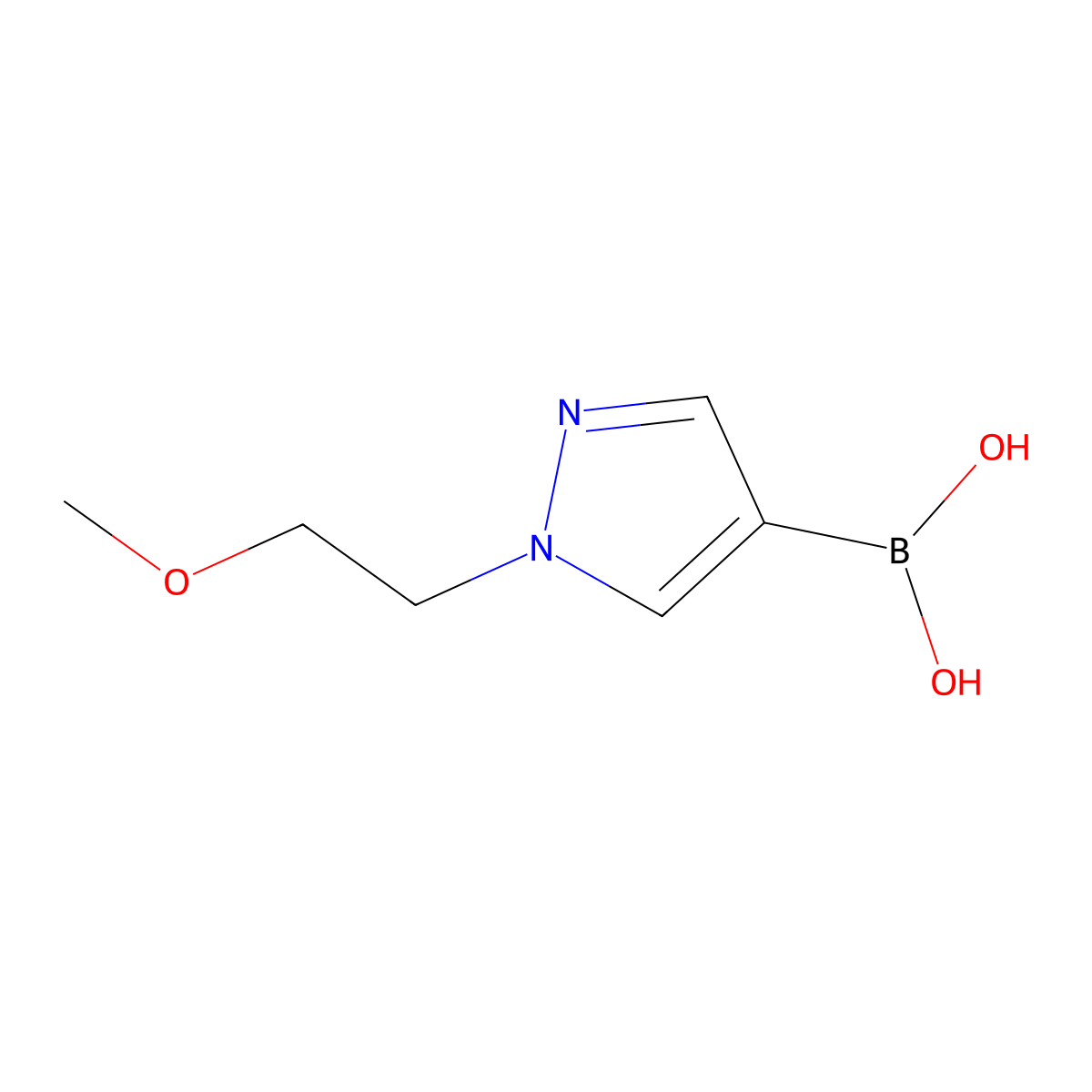 (1-(2-Methoxyethyl)-1H-pyrazol-4-yl)boronic acid molecular structure, CAS 847818-59-1