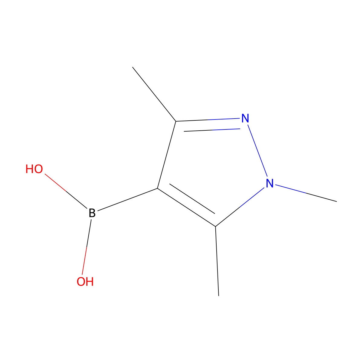 1,3,5-Trimethylpyrazole-4-boronic acid molecular structure, CAS 847818-62-6