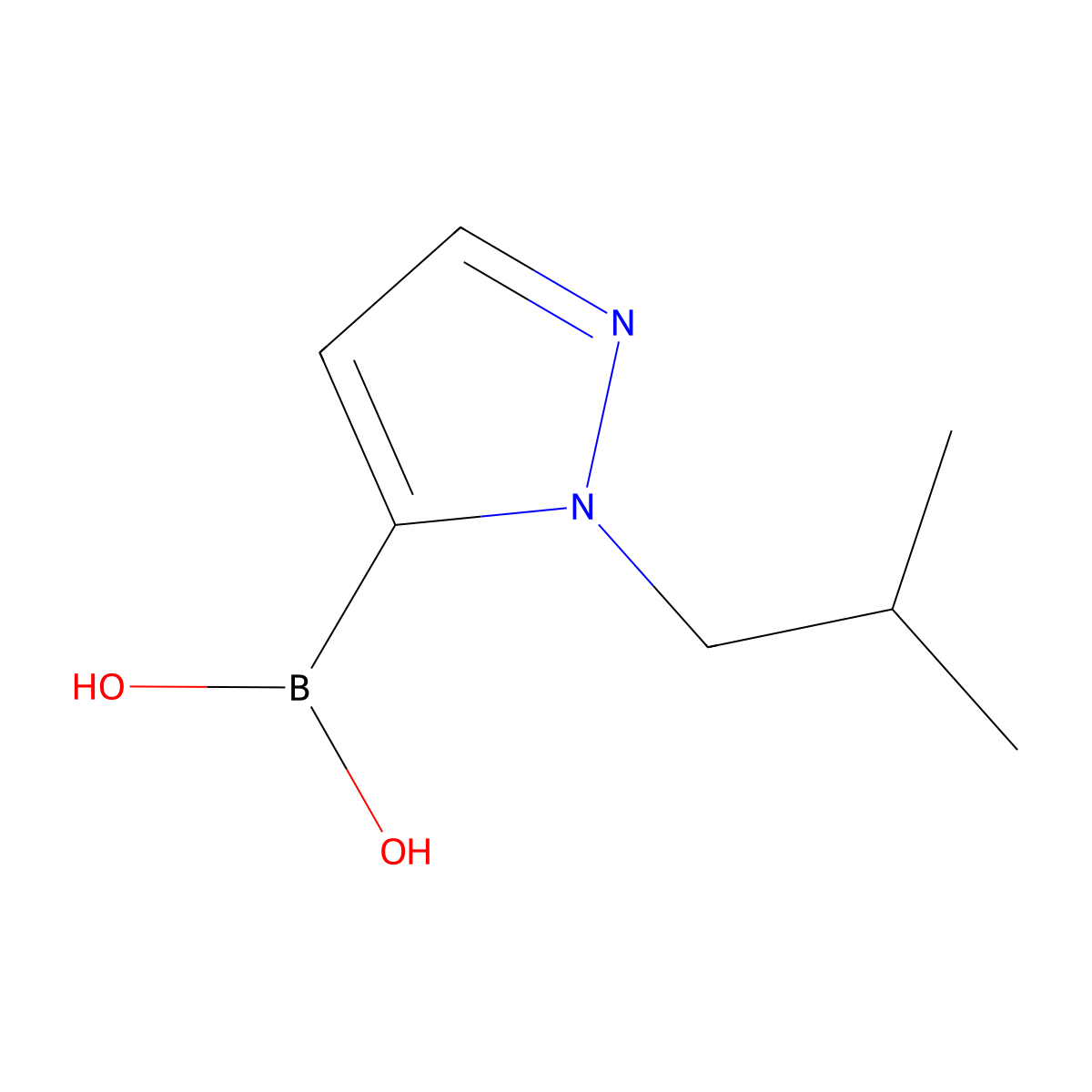 1-Isobutyl-1H-pyrazole-5-boronic acid molecular structure, CAS 847818-64-8