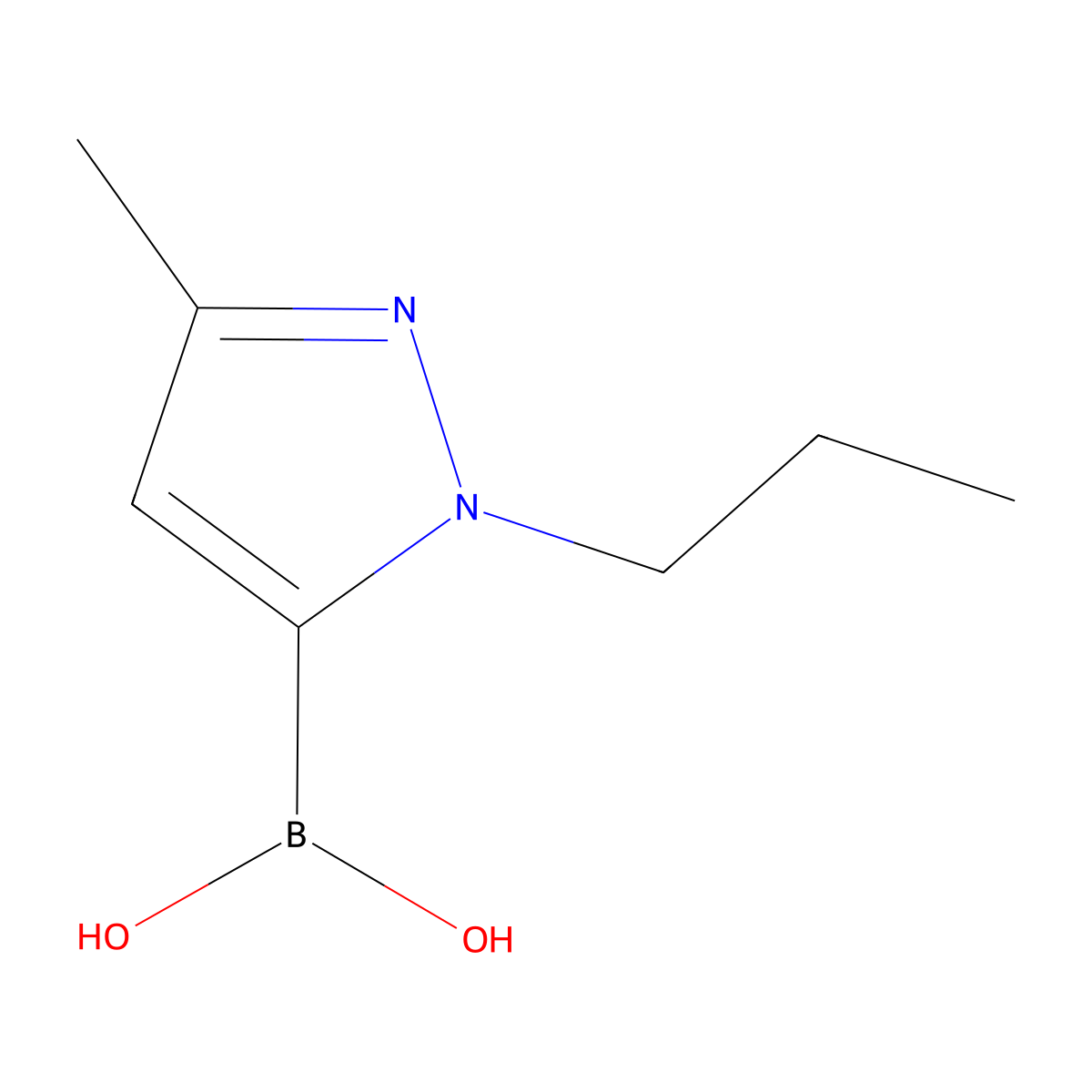 (3-Methyl-1-propyl-1H-pyrazol-5-yl)boronic acid molecular structure, CAS 847818-69-3