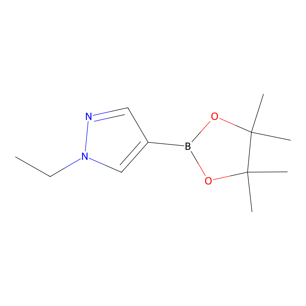 1-Ethyl-1H-pyrazole-4-boronic acid, pinacol ester molecular structure, CAS 847818-70-6