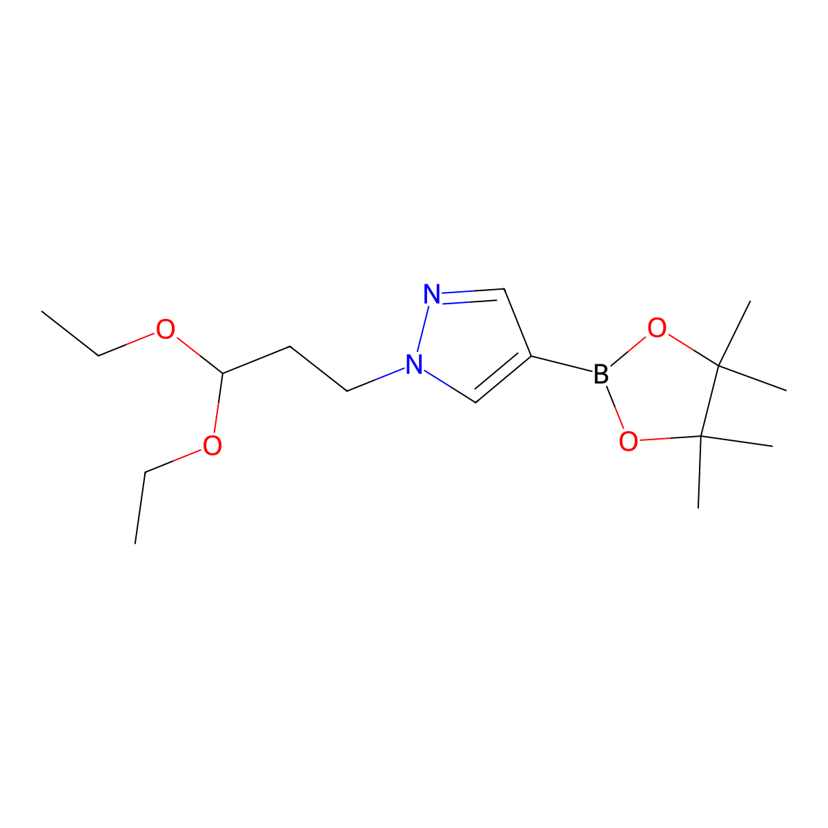 1-(3,3-Diethoxypropyl)-4-(4,4,5,5-tetramethyl-1,3,2-dioxaborolan-2-yl)-1H-pyrazole molecular structure, CAS 847818-73-9