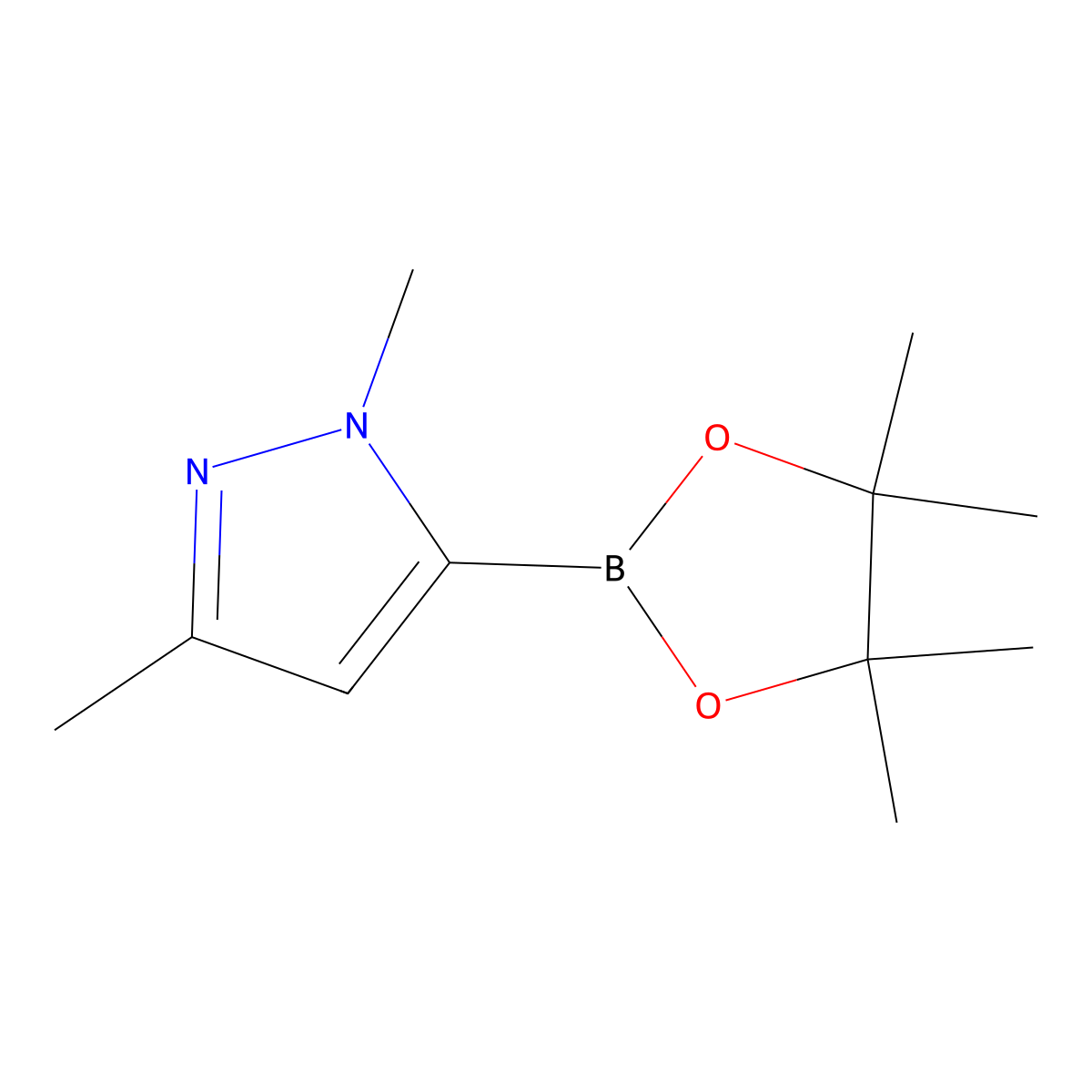 1,3-Dimethyl-5-(4,4,5,5-tetramethyl-1,3,2-dioxaborolan-2-YL)-1H-pyrazole molecular structure, CAS 847818-79-5