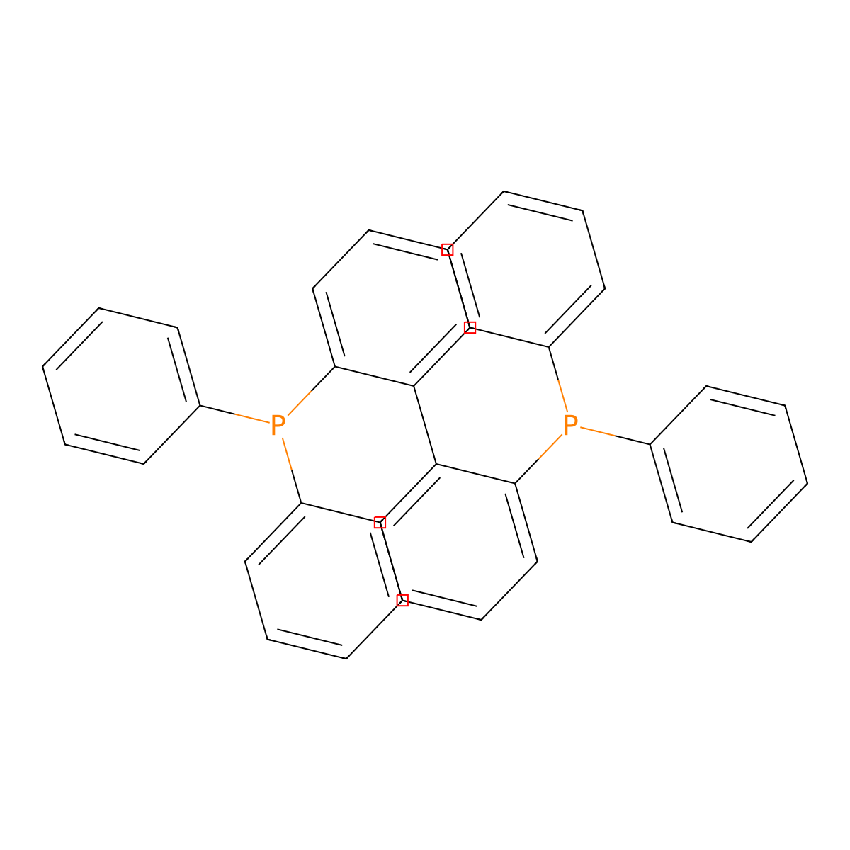 2,2'-Bis(diphenylphosphino)-1,1'-biphenyl , BIPHEP molecular structure, CAS 84783-64-2