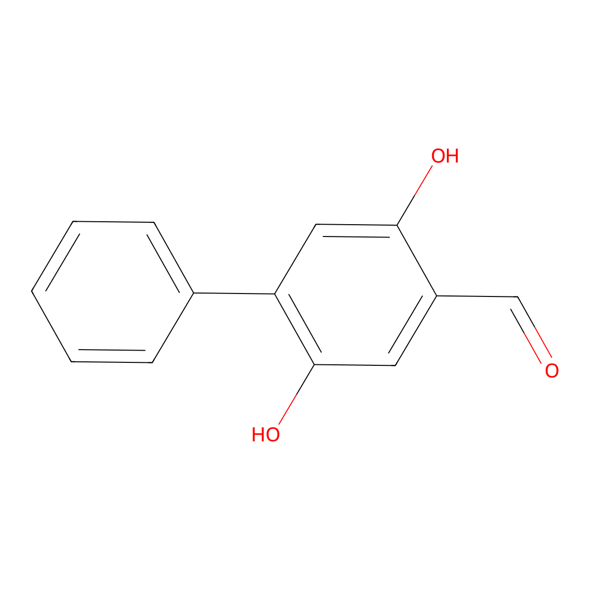 2,5-Dihydroxy-[1,1'-biphenyl]-4-carbaldehyde molecular structure, CAS 84783-76-6
