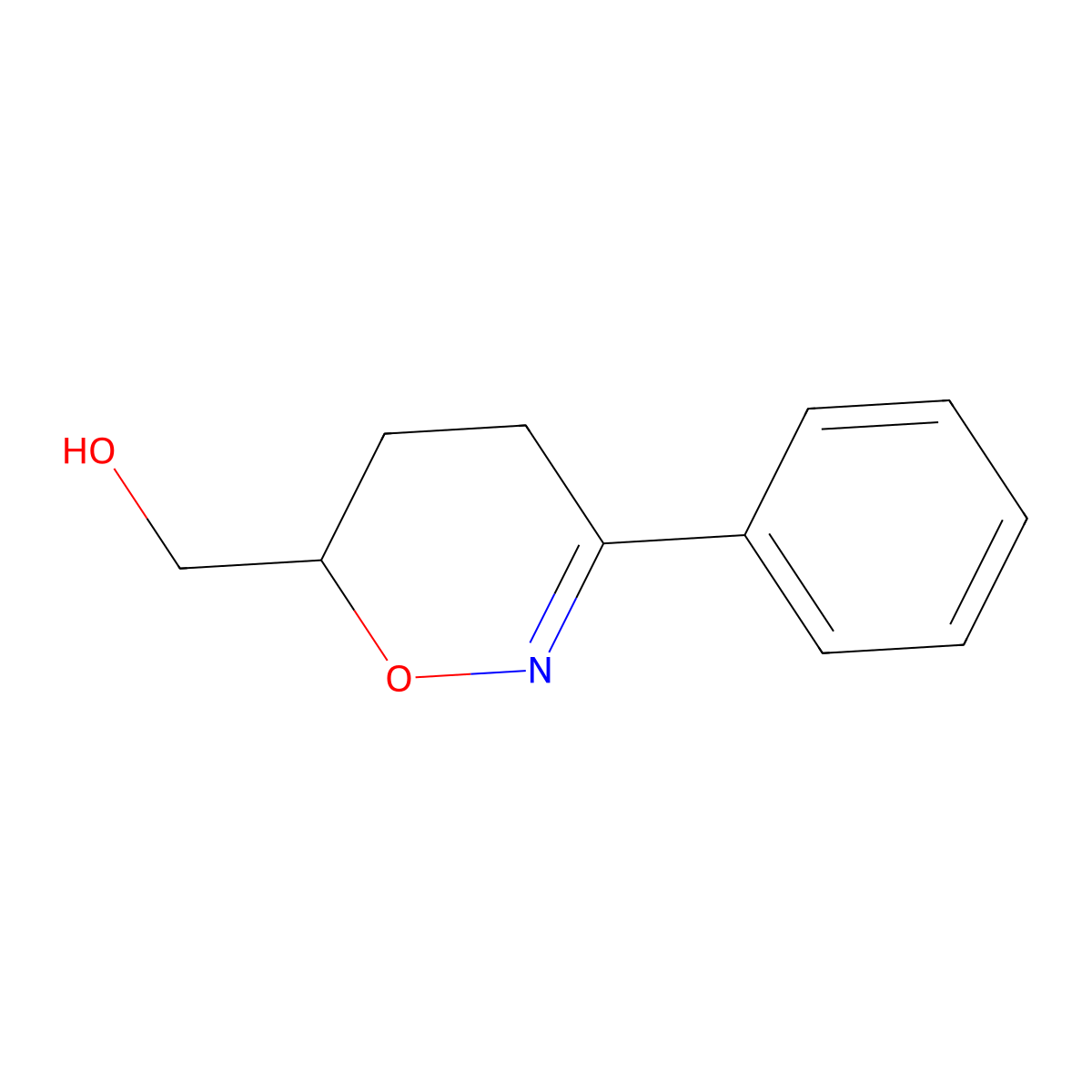(3-phenyl-5,6-dihydro-4H-1,2-oxazin-6-yl)methanol molecular structure, CAS 847834-43-9