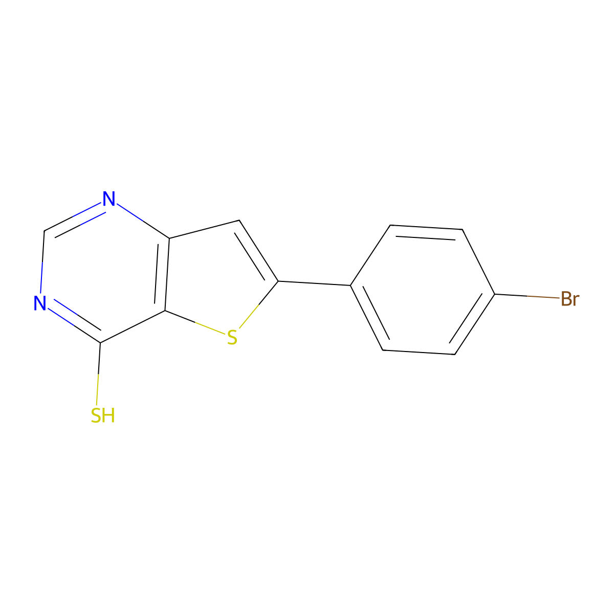 6-(4-Bromophenyl)thieno[3,2-d]pyrimidine-4-thiol molecular structure, CAS 847837-32-5