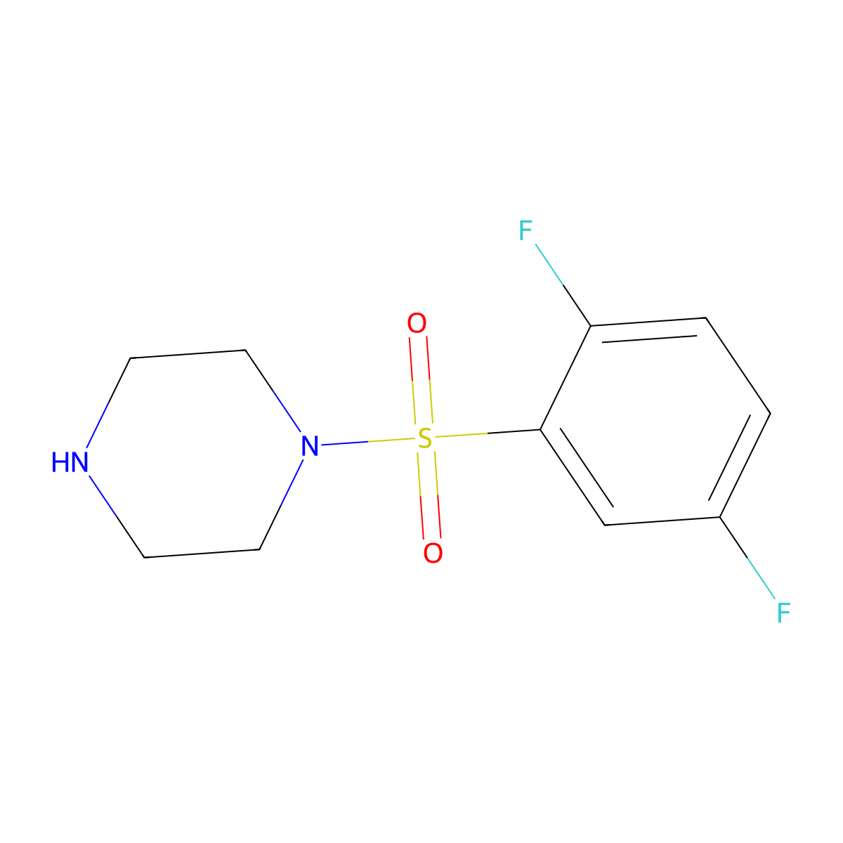 1-(2,5-Difluorobenzenesulfonyl)piperazine molecular structure, CAS 847837-33-6