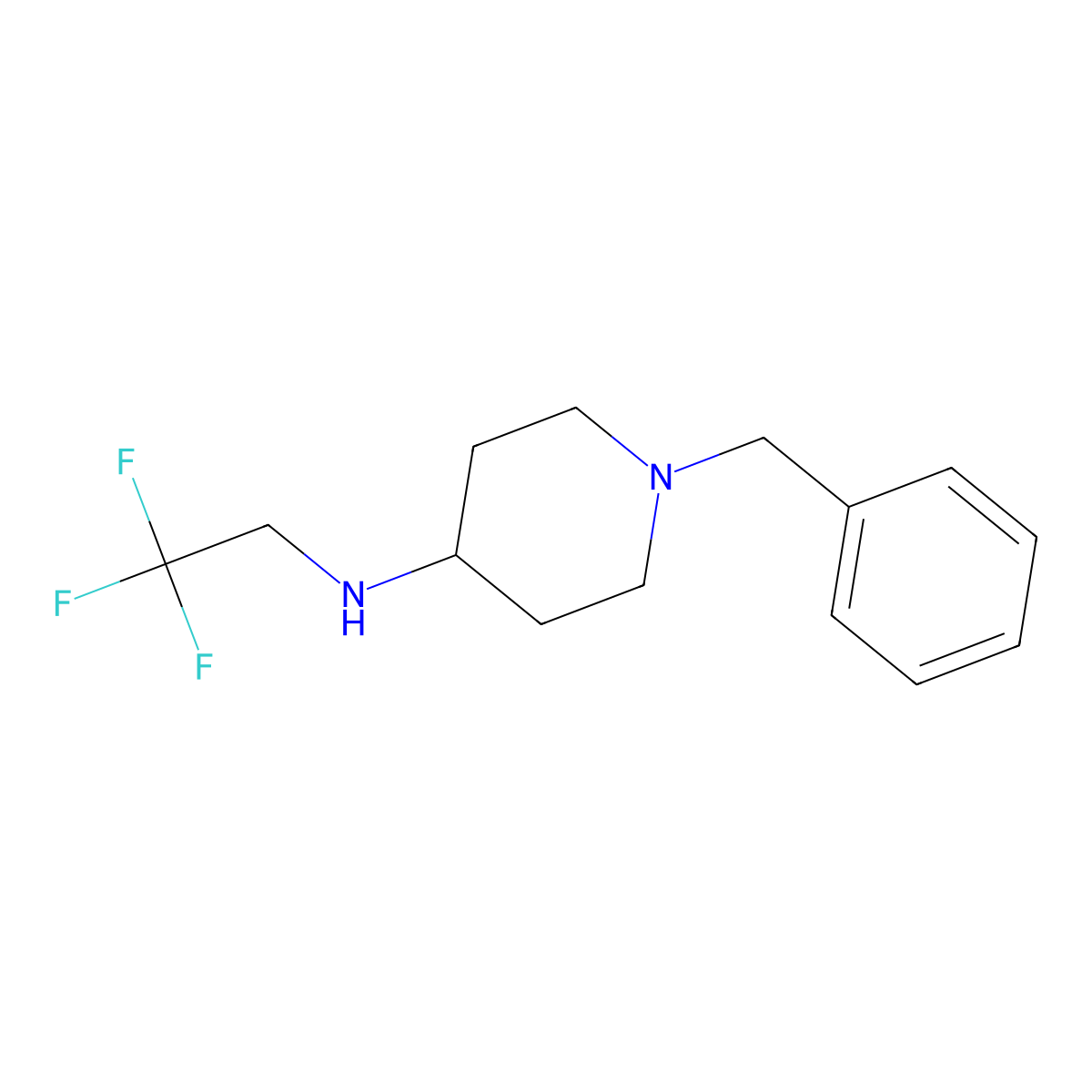 1-benzyl-N-(2,2,2-trifluoroethyl)piperidin-4-amine molecular structure, CAS 847837-36-9