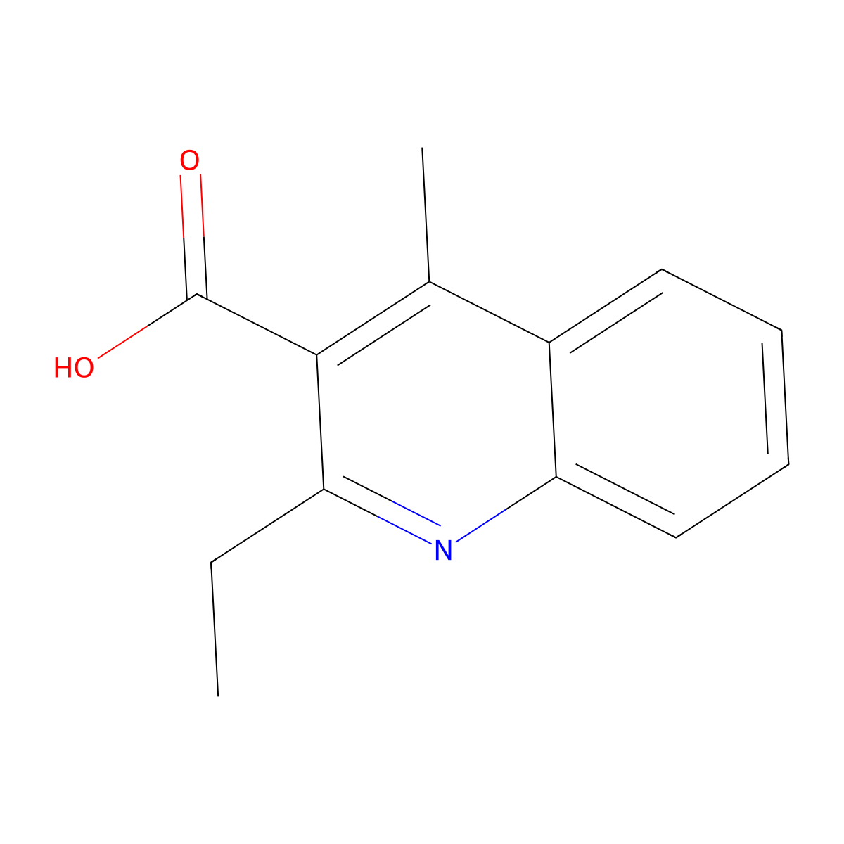 2-Ethyl-4-methylquinoline-3-carboxylic acid molecular structure, CAS 847837-40-5