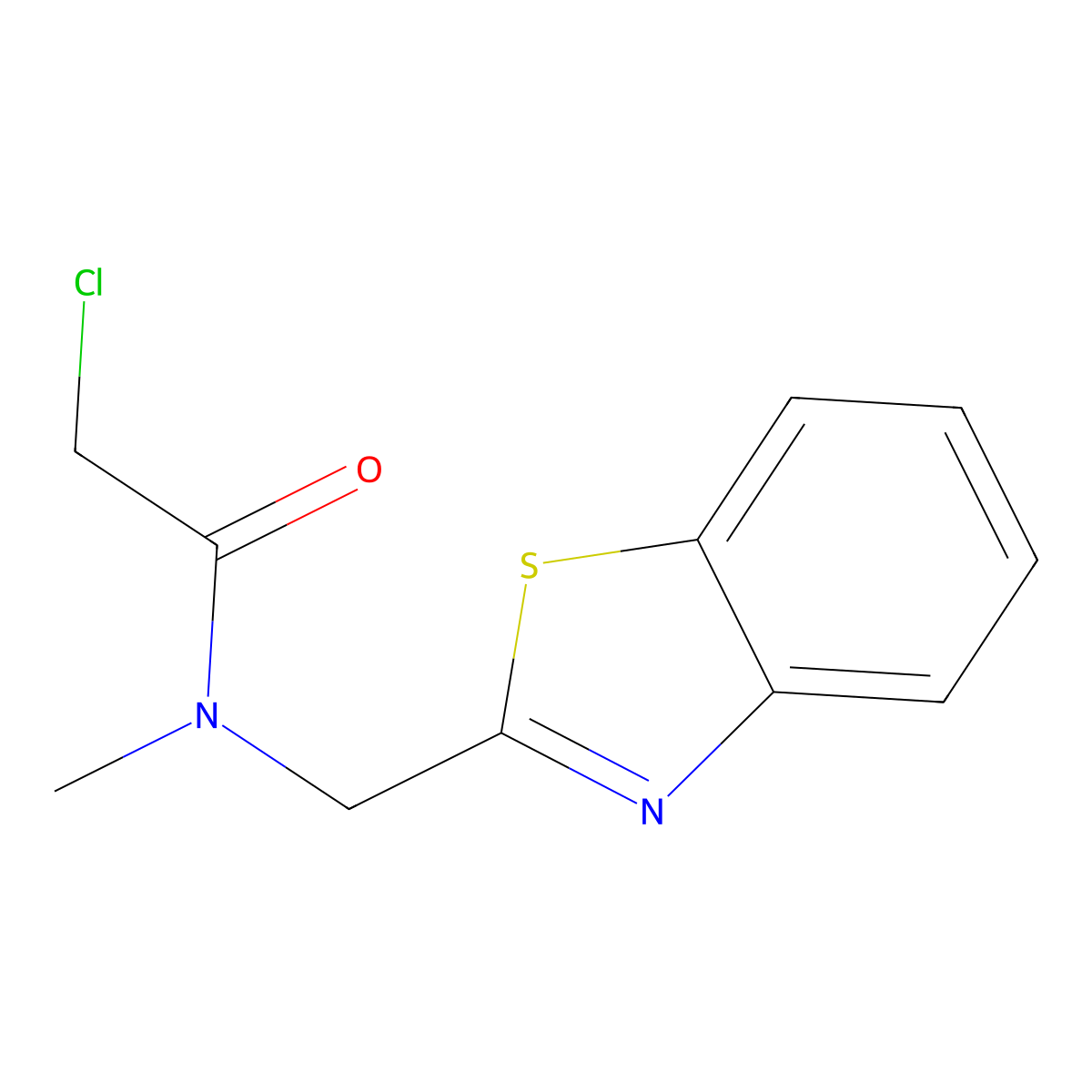 N-(1,3-benzothiazol-2-ylmethyl)-2-chloro-N-methylacetamide molecular structure, CAS 847837-41-6