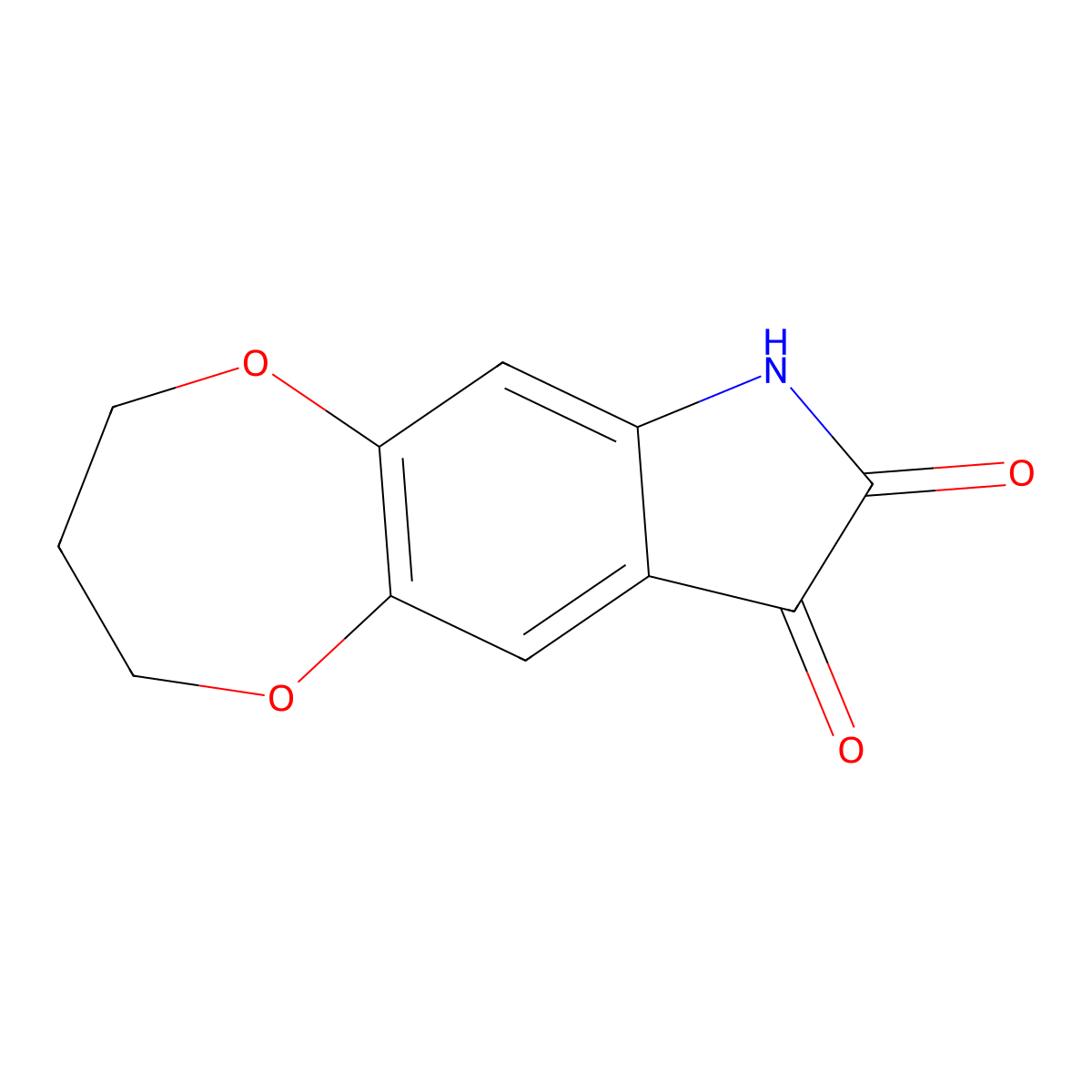 3,4-dihydro-2H,7H-[1,4]dioxepino[2,3-f]indole-8,9-dione molecular structure, CAS 847837-43-8