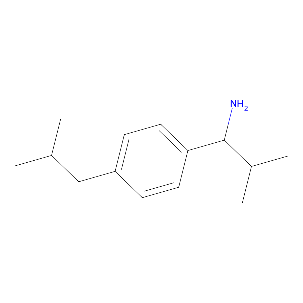 1-(4-Isobutylphenyl)-2-methylpropan-1-amine molecular structure, CAS 847837-44-9