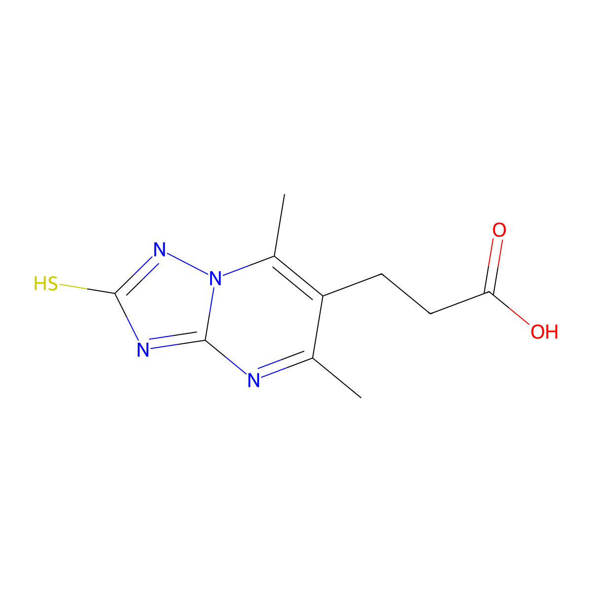 3-{5,7-Dimethyl-2-sulfanyl-[1,2,4]triazolo[1,5-a]pyrimidin-6-yl}propanoic acid molecular structure, CAS 847837-47-2