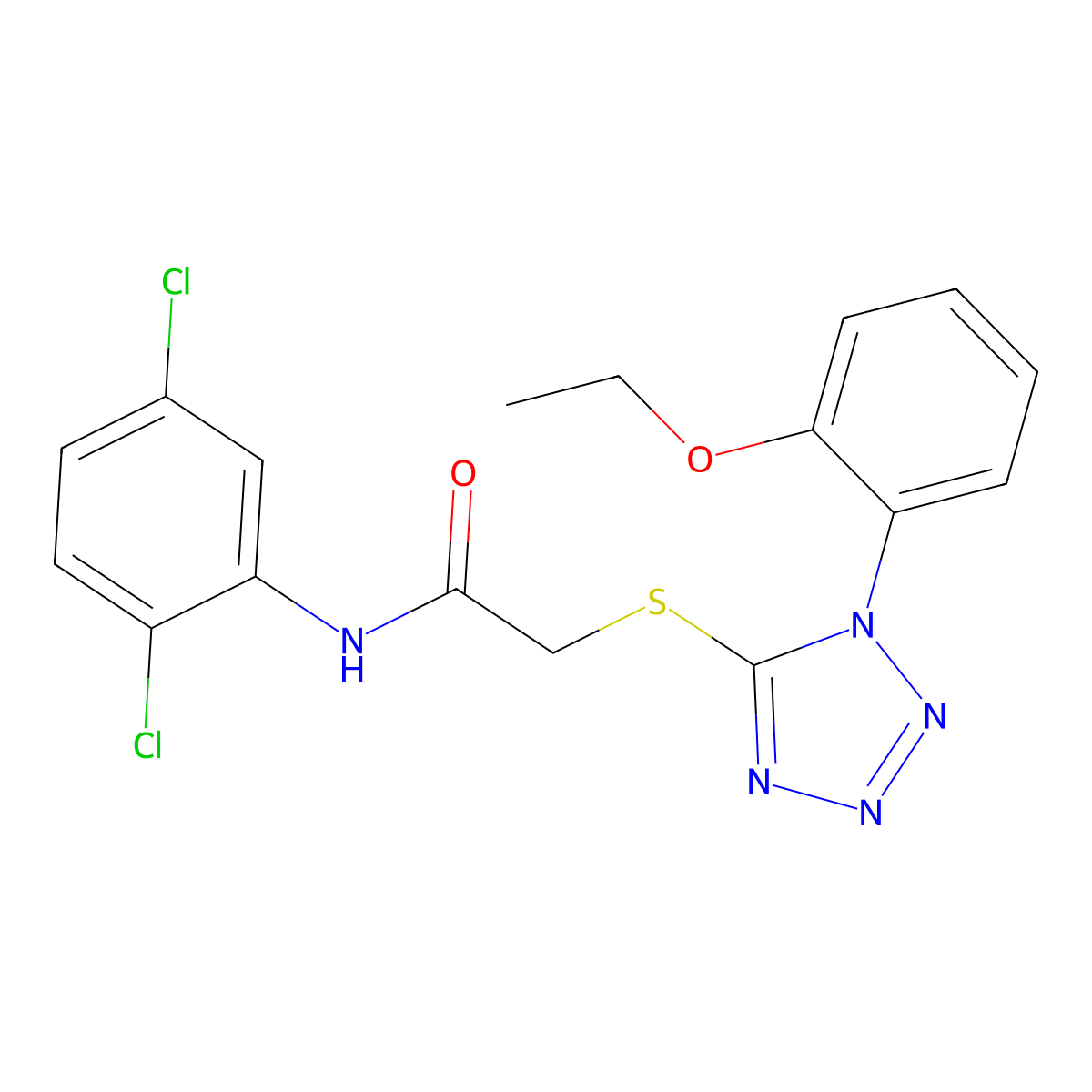 N-(2,5-dichlorophenyl)-2-[1-(2-ethoxyphenyl)tetrazol-5-yl]sulfanylacetamide molecular structure, CAS 847837-55-2
