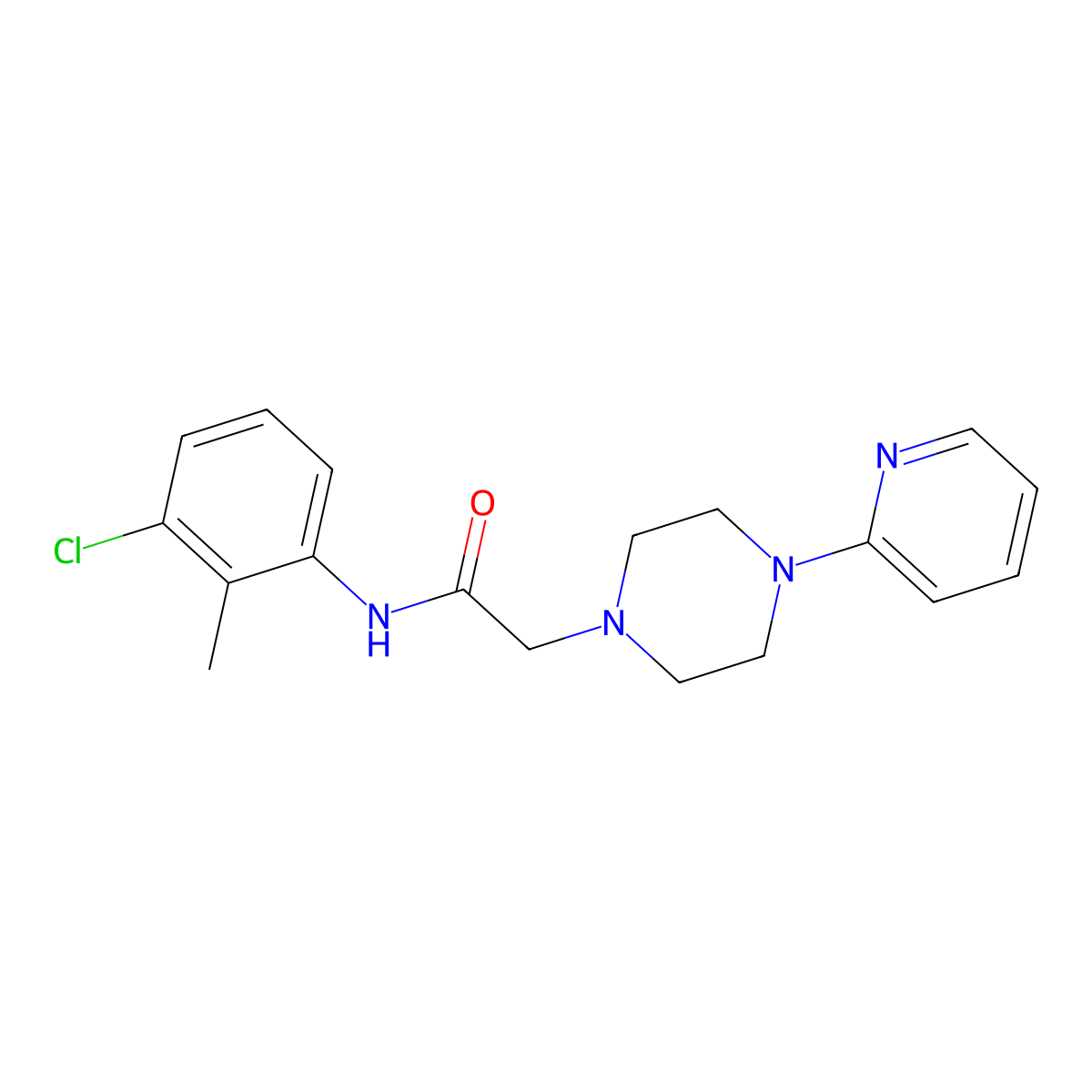 N-(3-chloro-2-methylphenyl)-2-(4-pyridin-2-ylpiperazin-1-yl)acetamide molecular structure, CAS 847839-54-7