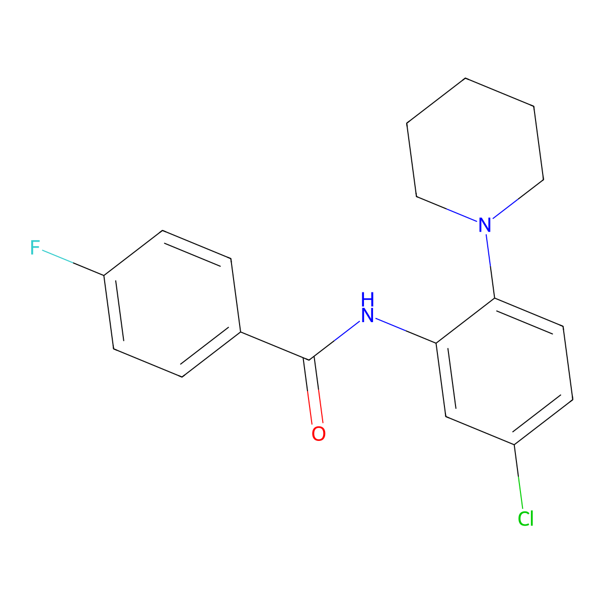 N-(5-chloro-2-piperidinophenyl)-4-fluorobenzenecarboxamide molecular structure, CAS 847839-63-8