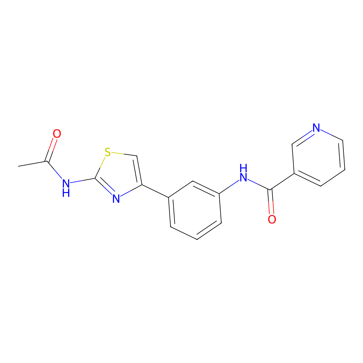 N-[3-(2-acetamido-1,3-thiazol-4-yl)phenyl]pyridine-3-carboxamide molecular structure, CAS 847848-24-2