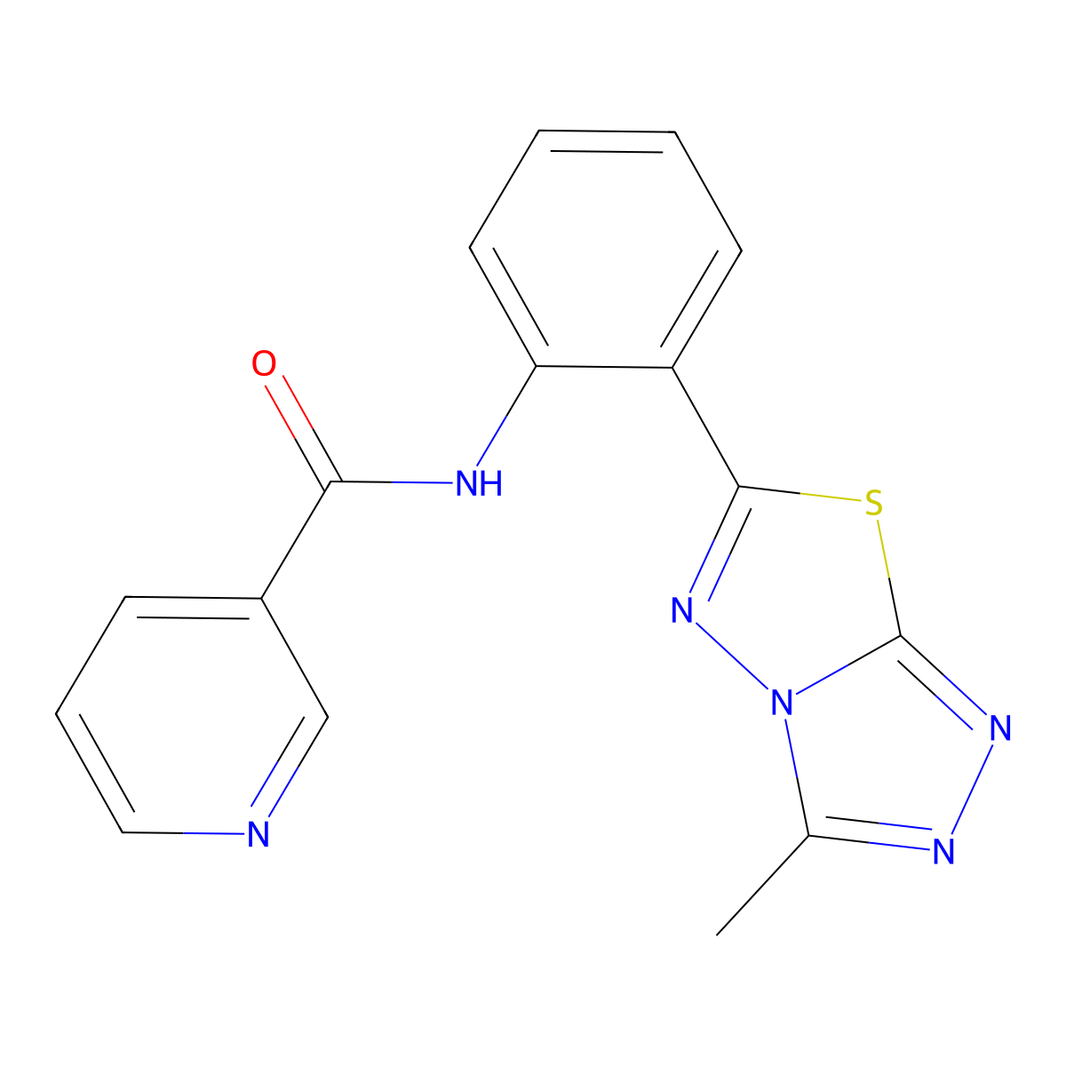 N-[2-(3-methyl[1,2,4]triazolo[3,4-b][1,3,4]thiadiazol-6-yl)phenyl]nicotinamide molecular structure, CAS 847848-37-7