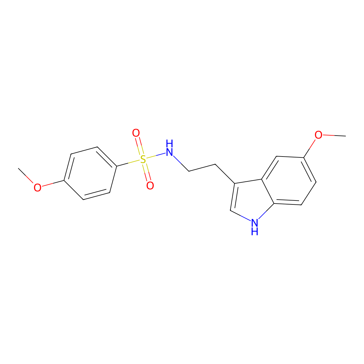 4-methoxy-N-[2-(5-methoxy-1H-indol-3-yl)ethyl]benzenesulfonamide molecular structure, CAS 847851-47-2