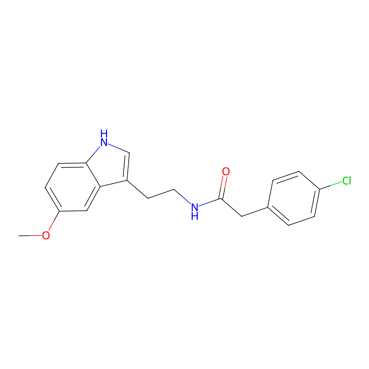 2-(4-chlorophenyl)-N-[2-(5-methoxy-1H-indol-3-yl)ethyl]acetamide molecular structure, CAS 847851-75-6