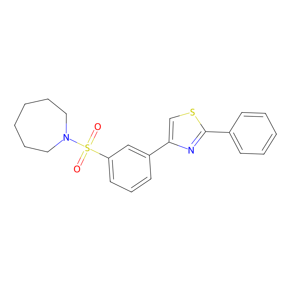 1-{[3-(2-Phenyl-1,3-thiazol-4-yl)phenyl]sulfonyl}azepane molecular structure, CAS 847854-05-1